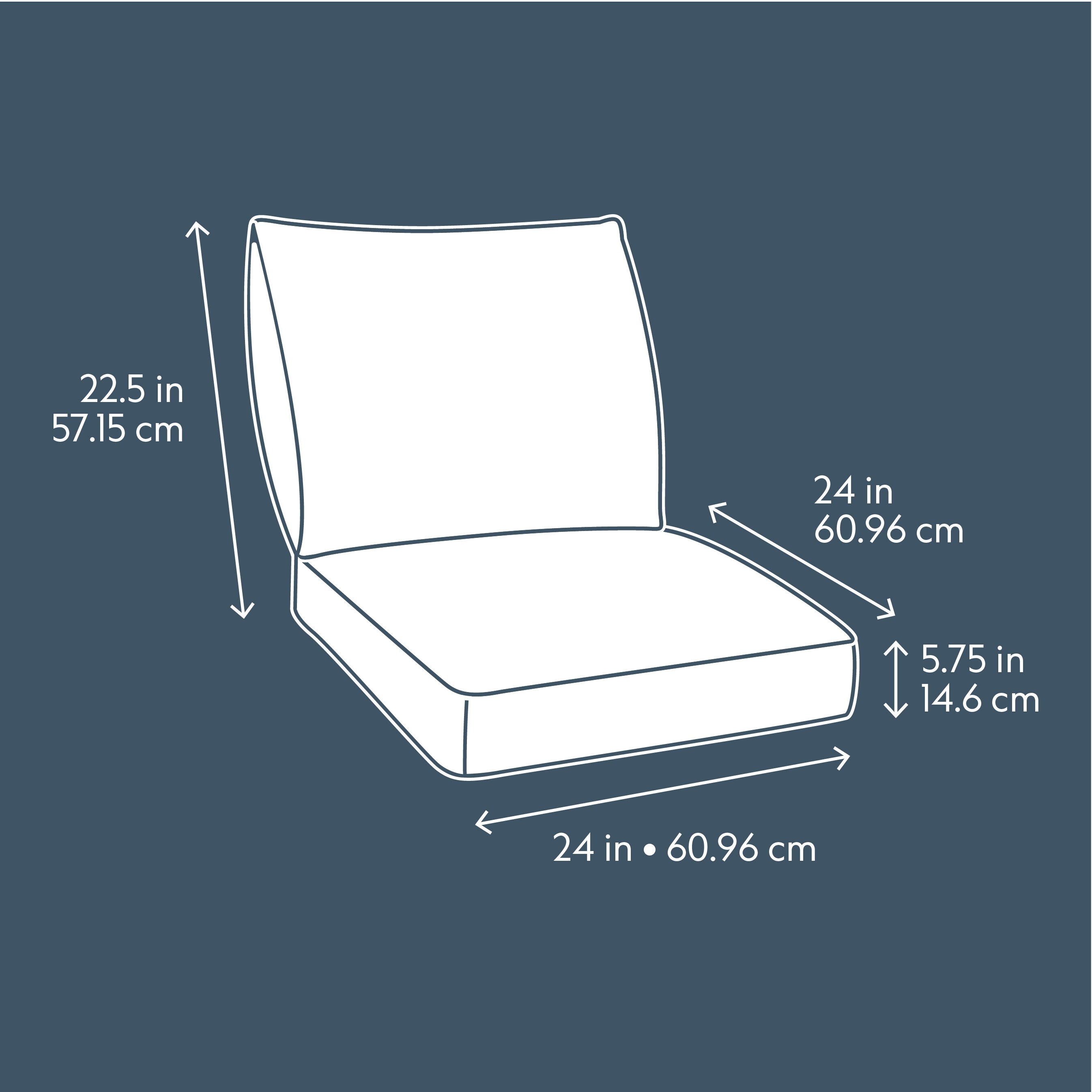 Style Selections 24-in x 24-in 2-Piece Salito Marine Deep Seat