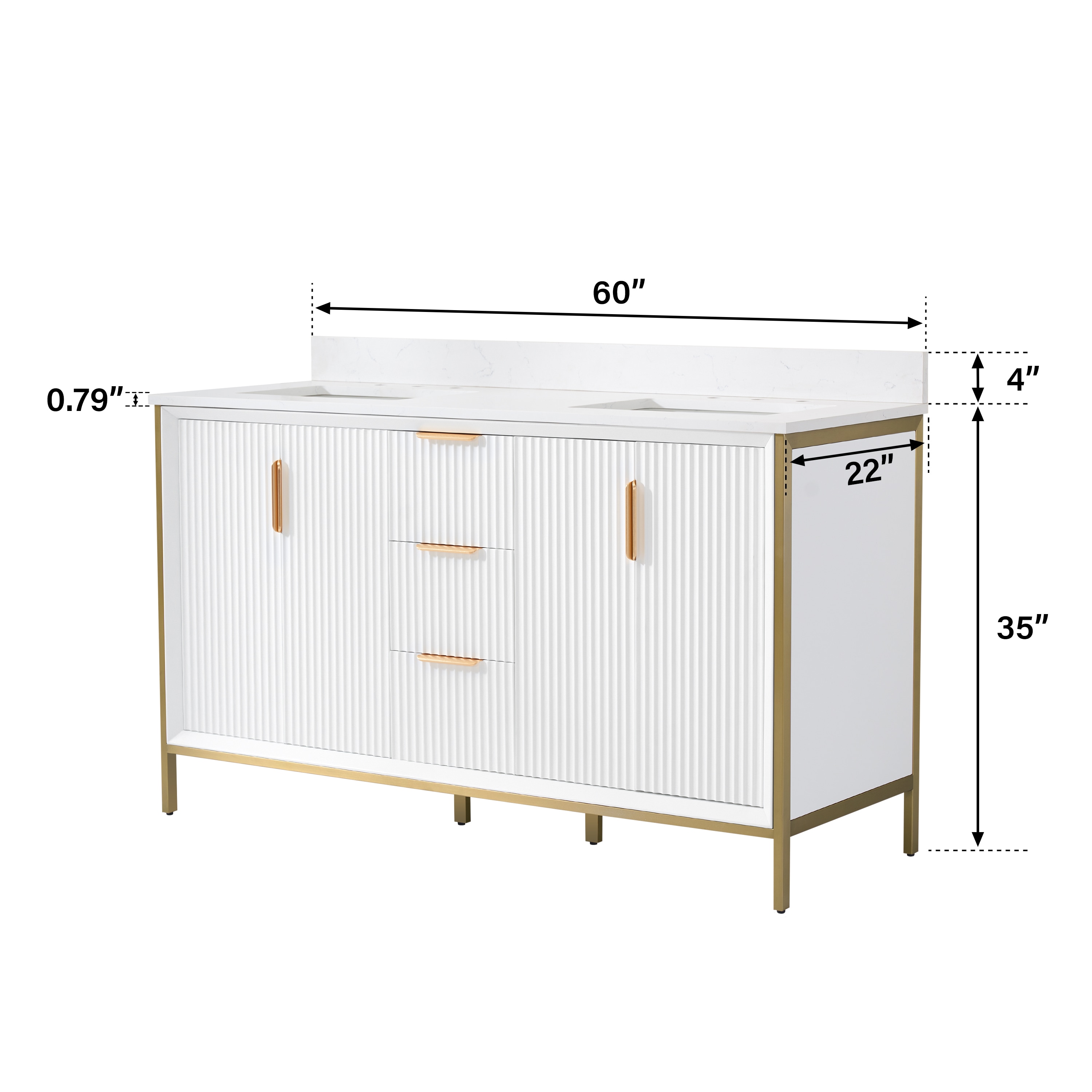 WELLFOR EX-BV60WH Bath-Vanity-Combo - View #6