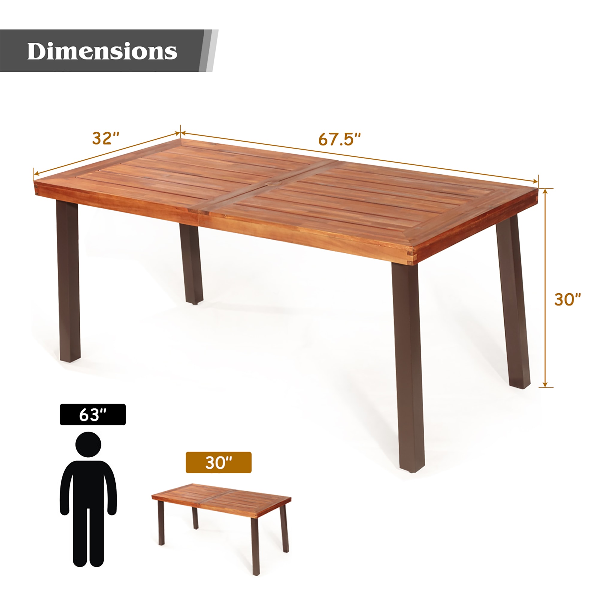 Costway HW66354 Patio-Tables - View #3