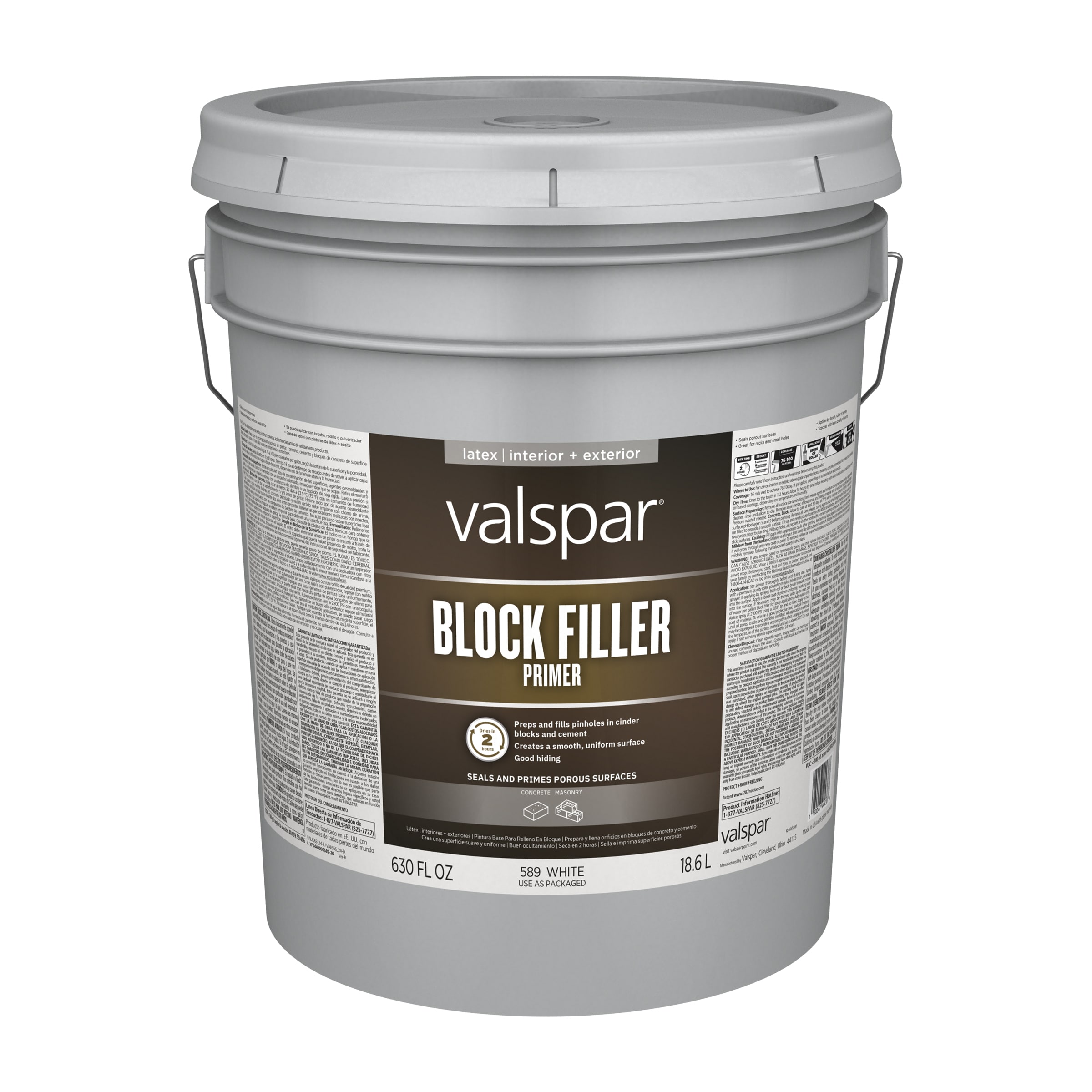 Valspar 044.0000589.008 Block Filler Interior/Exterior Bonding Water-based Wall and Ceiling Primer ( 5-gallon )