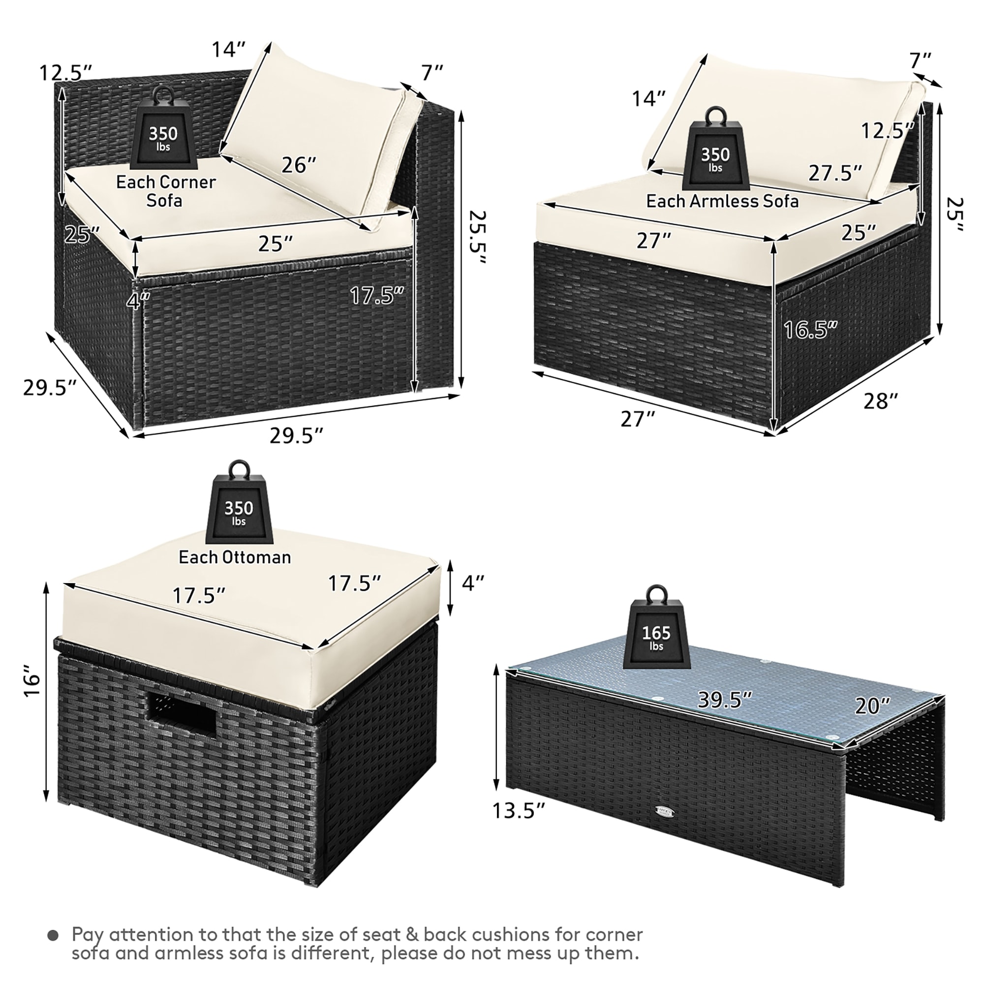 BABOOM BOM-5WH+-CO Patio-Conversation-Sets - View #3
