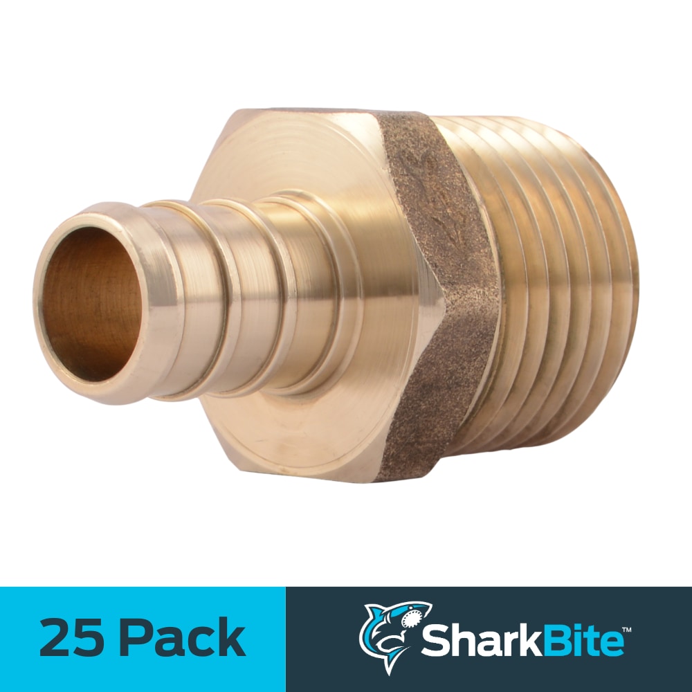 SharkBite UC120LF 1/2-in PEX Crimp x 1/2-in MNPT Brass Male Adapter (25-Pack)