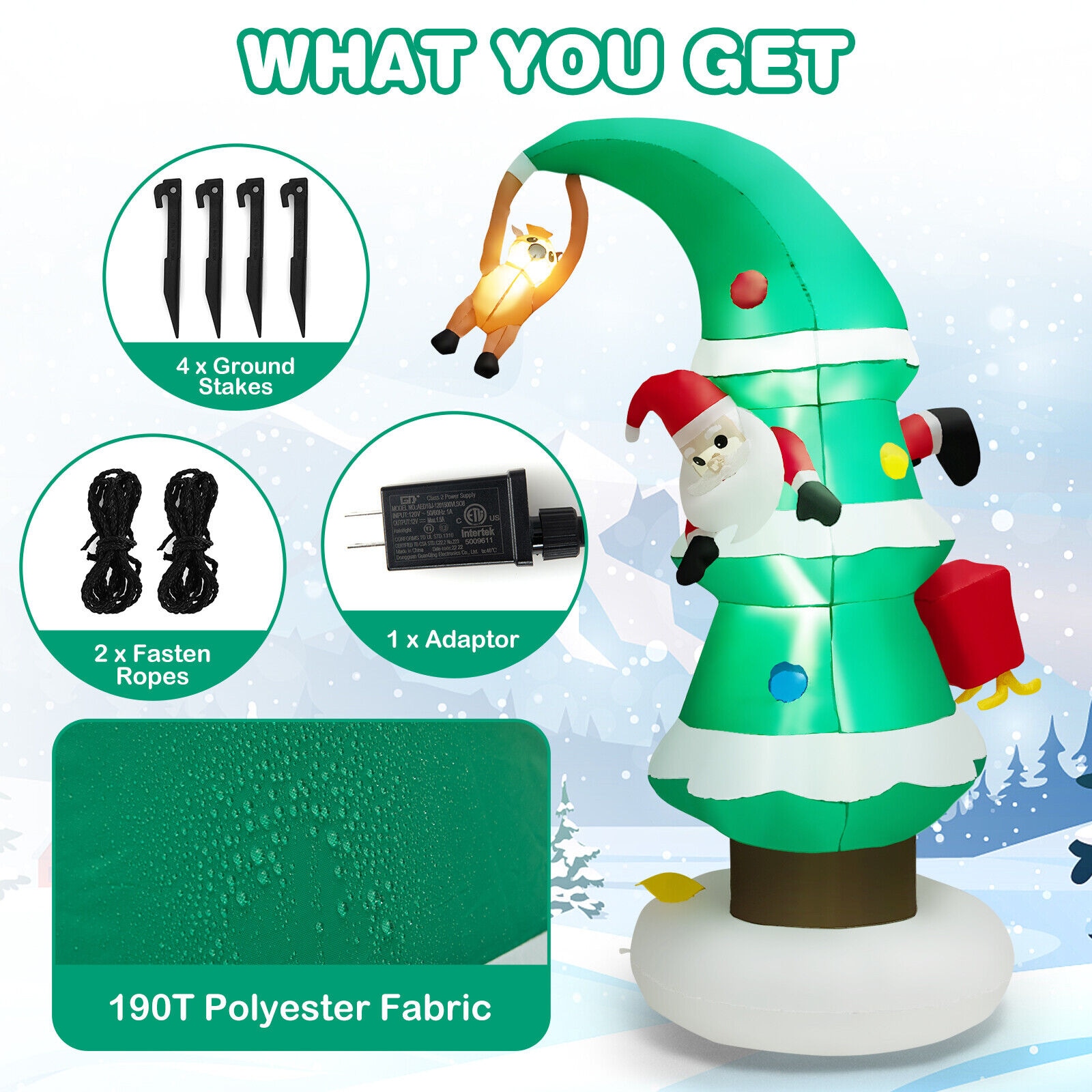 WELLFOR HYZ24097US Christmas-Inflatables - View #3