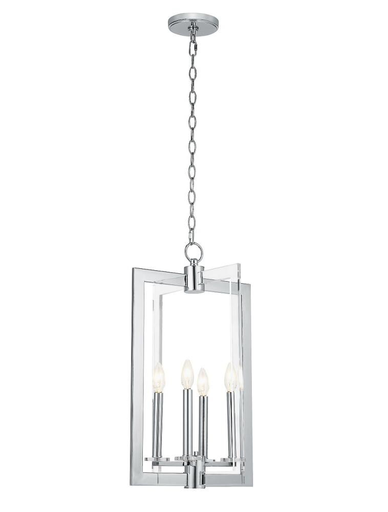 Catalina Tribeca 4-Light Chrome Transitional Cage Hanging Pendant