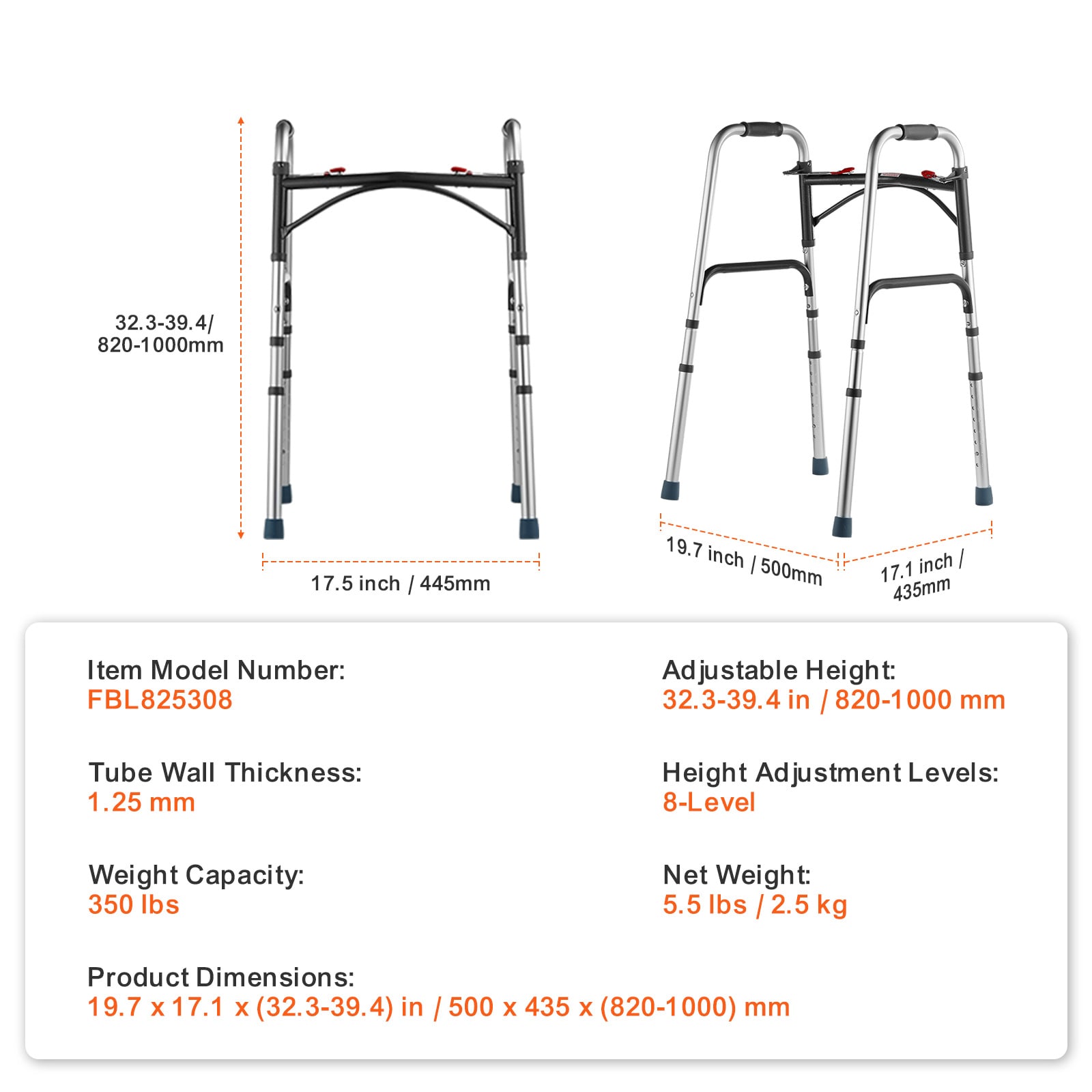 VEVOR SCBZZXCL000004604V0 Walkers-Wheelchairs-Rollators - View #7