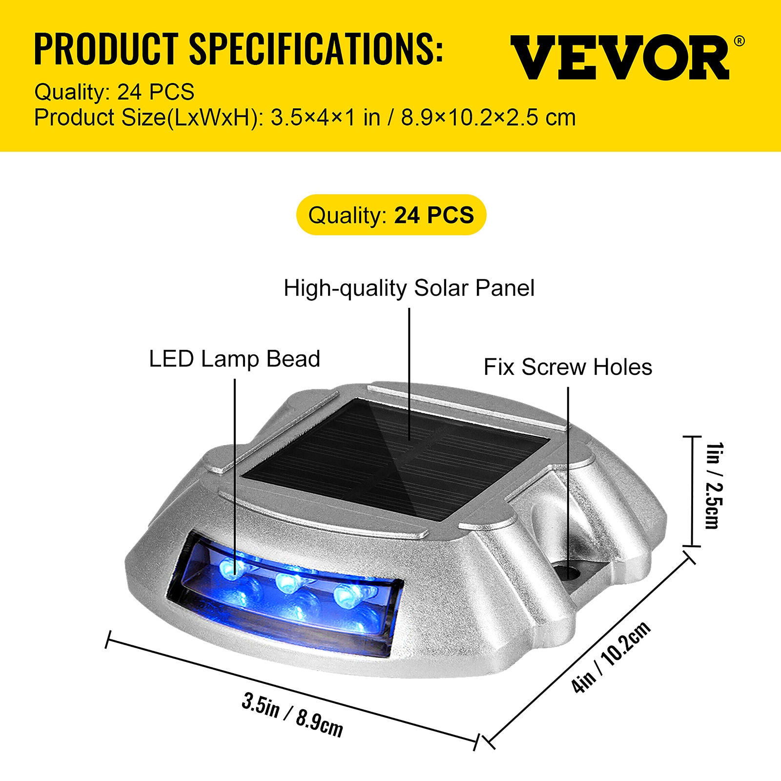 VEVOR Solar Dock Lights Low Voltage Solar Powered Integrated LED