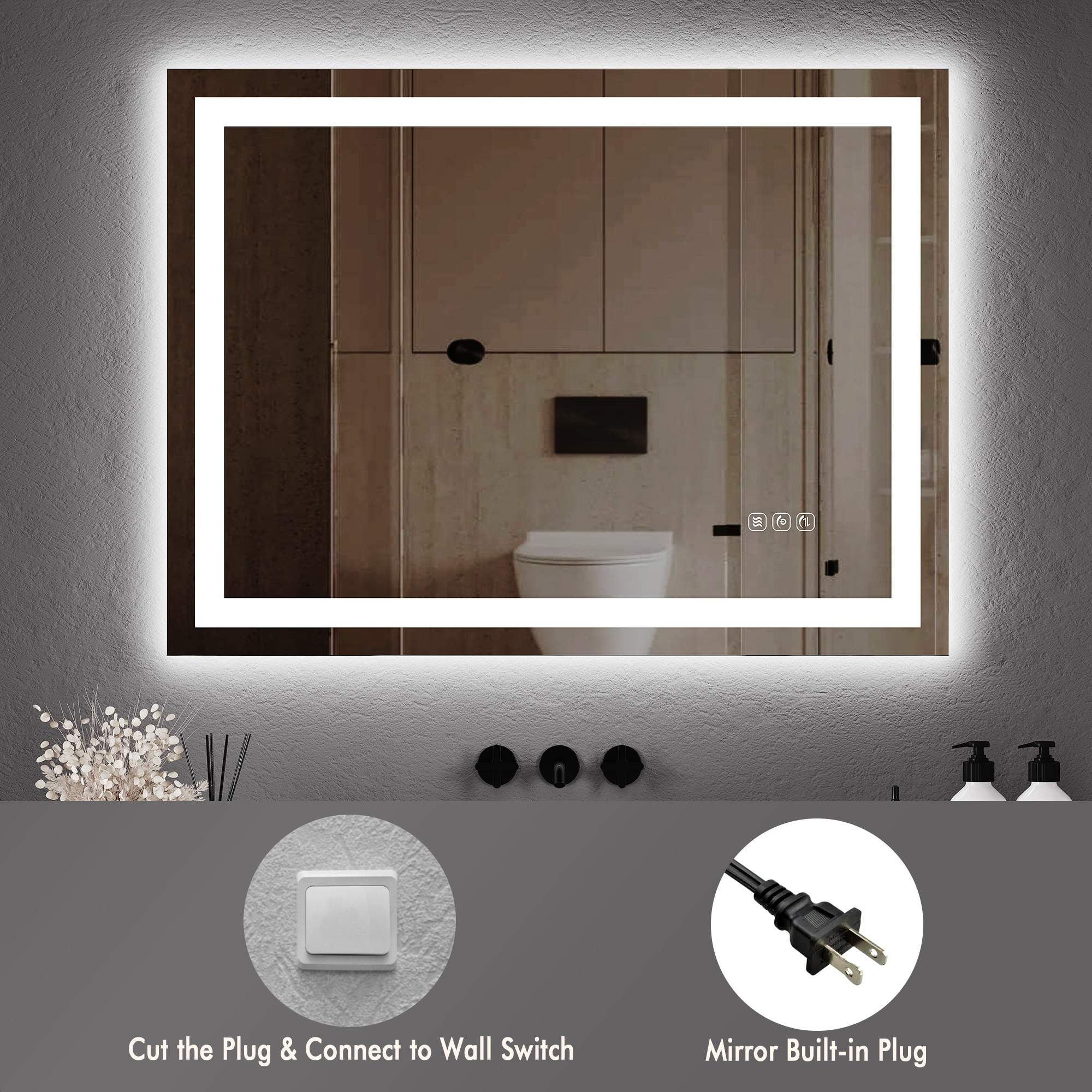 GAOMON LSPPJOK-8UMBEVJZ5K Framed-Bath-Mirrors - View #5