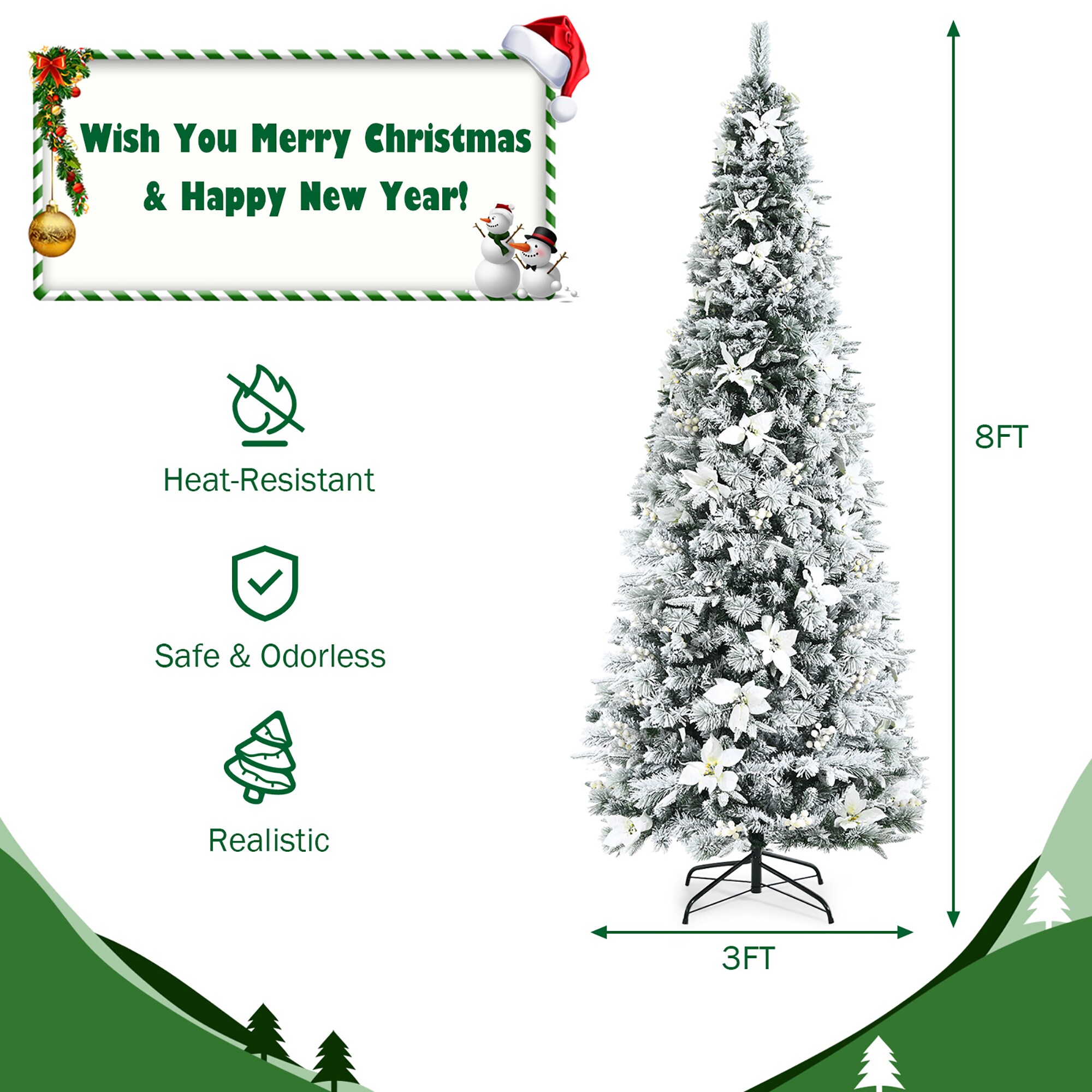 Costway CM23503 Artificial-Christmas-Trees - View #8