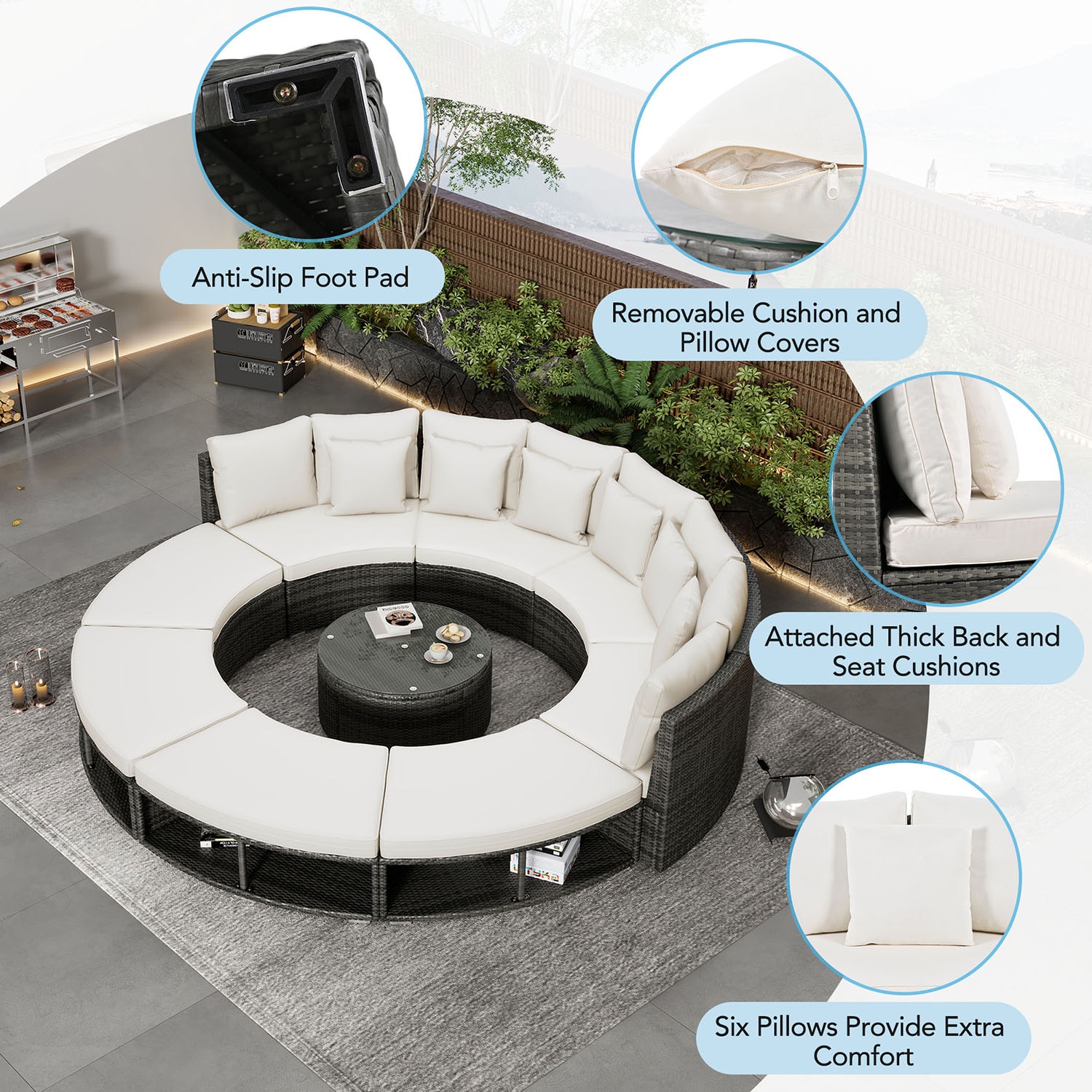 SINOFURN SYA370198BG Patio-Sofas-Daybeds - View #17