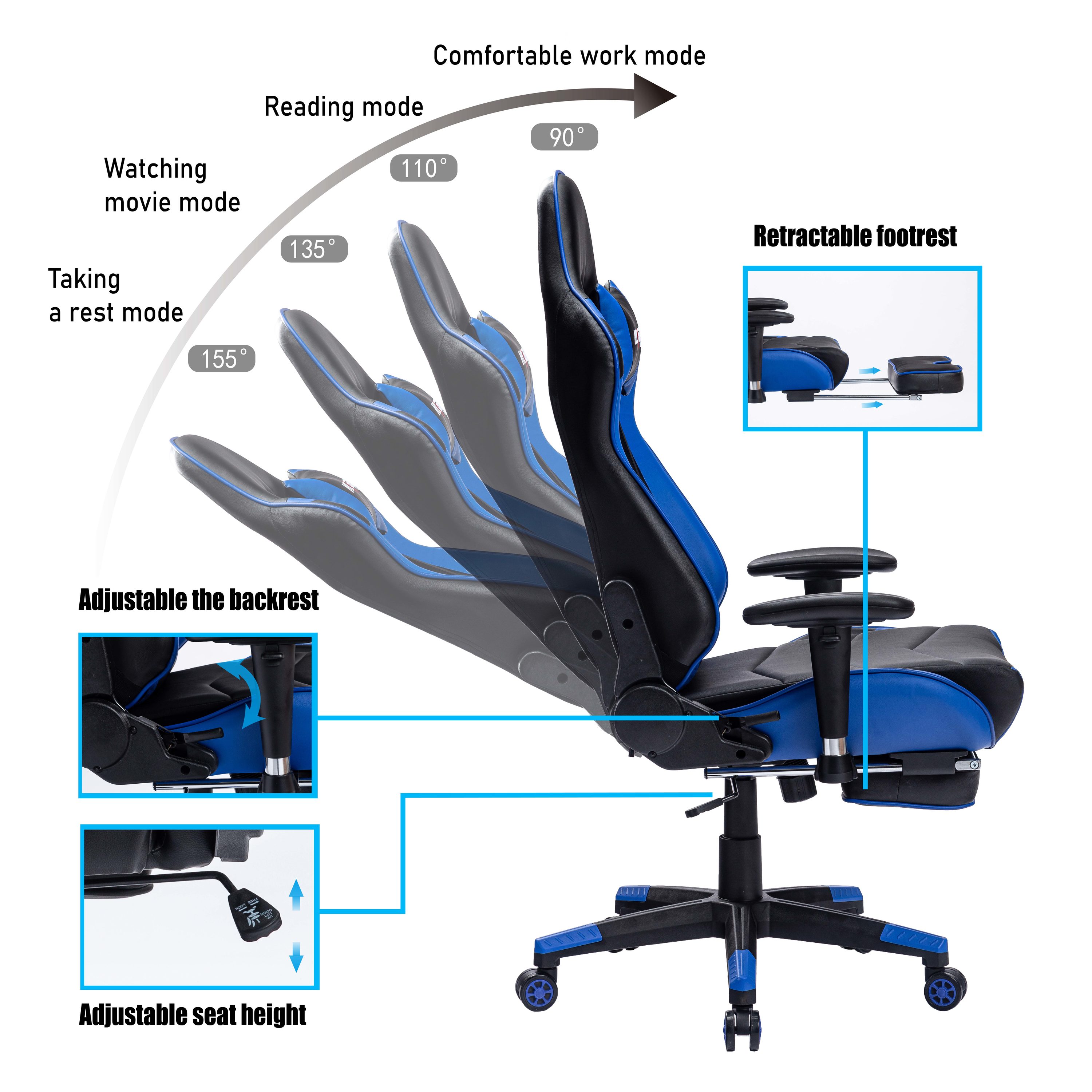 CASAINC WB-8395-BLUE Office-Chairs - View #3