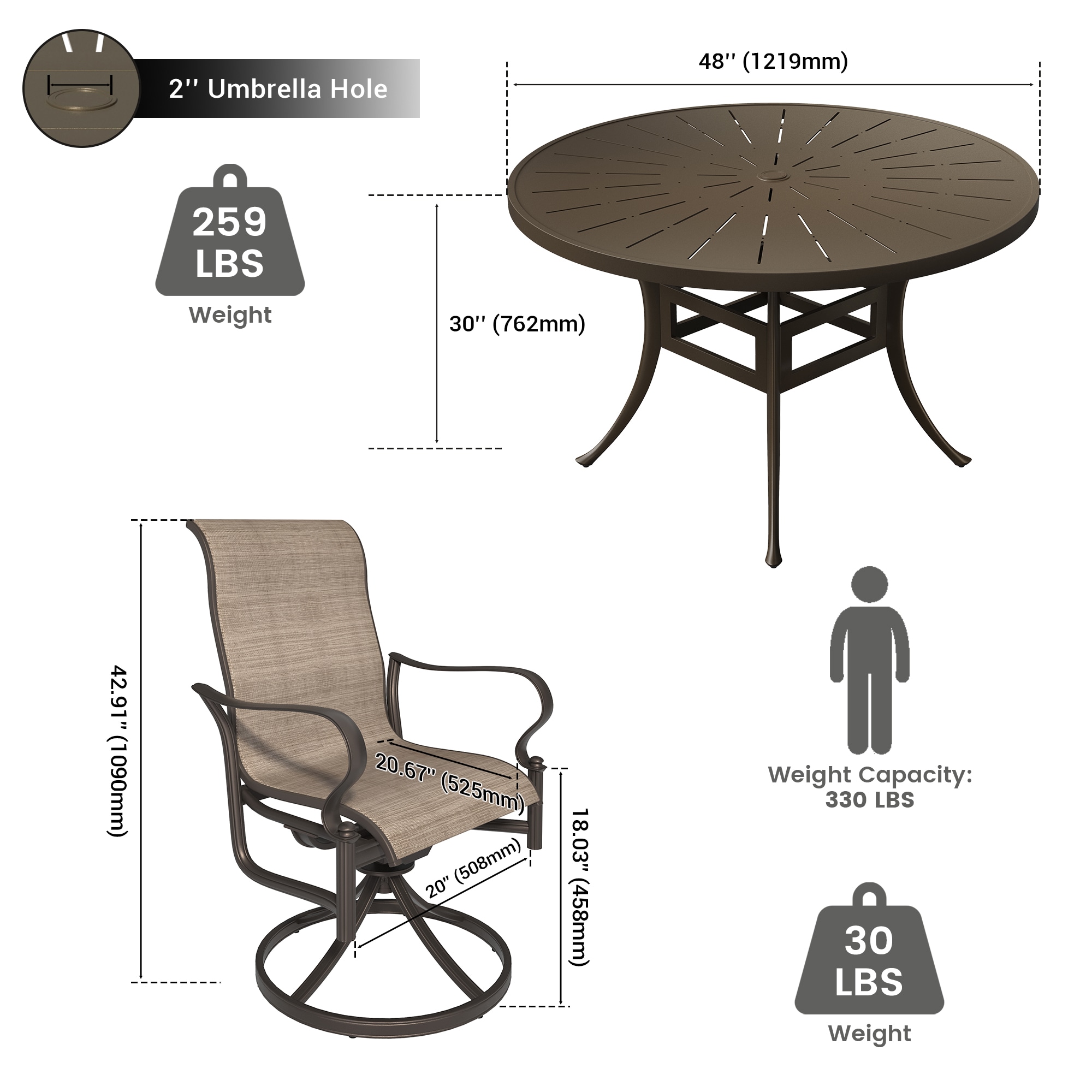 Clihome CL-ODTCJ0CR Patio-Dining-Sets - View #7