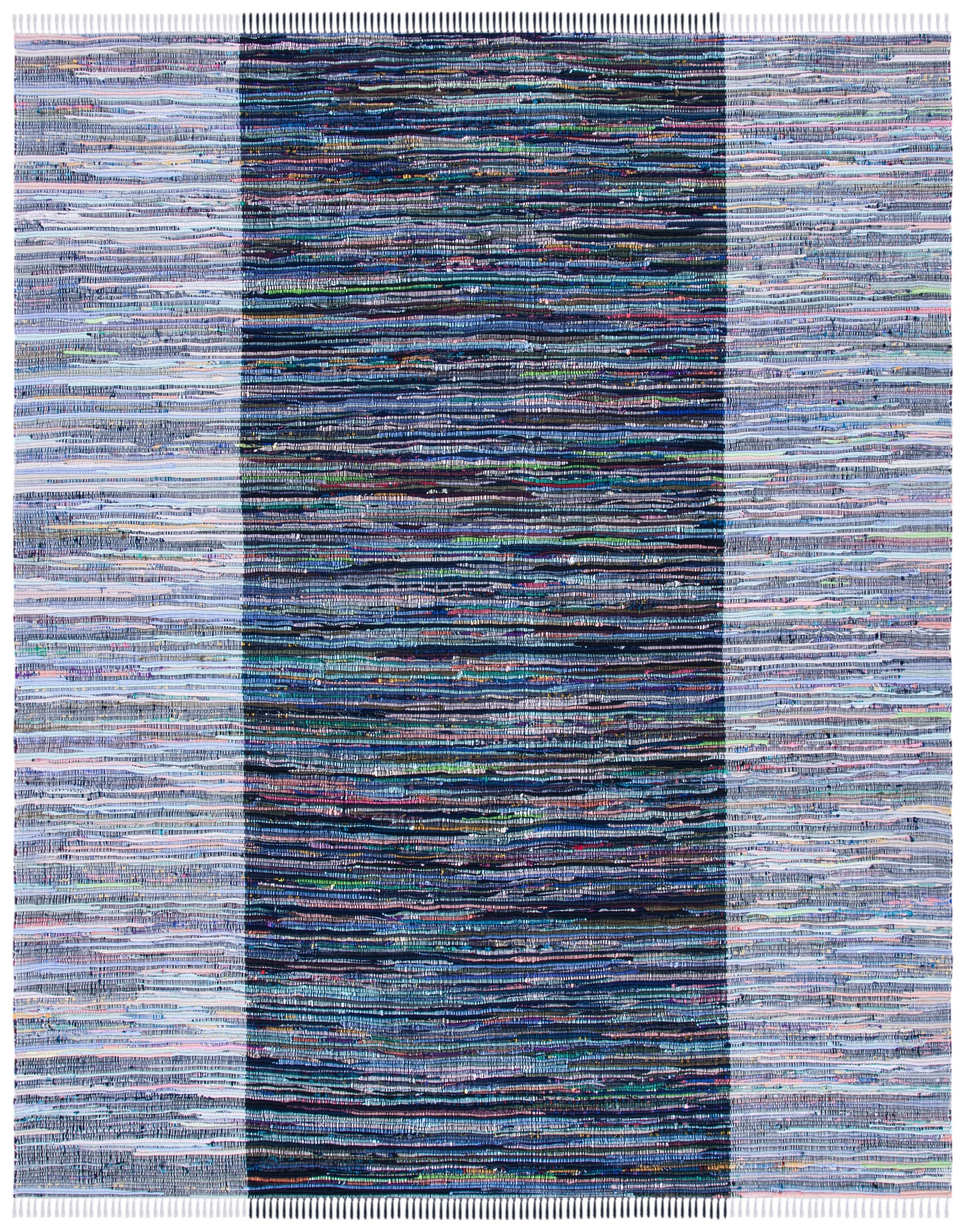 Safavieh RAR122F-8 Rag Rug Romeo 8 x 10 (ft) Cotton Gray/Black Rectangular Indoor Abstract Bohemian/Eclectic Area rug
