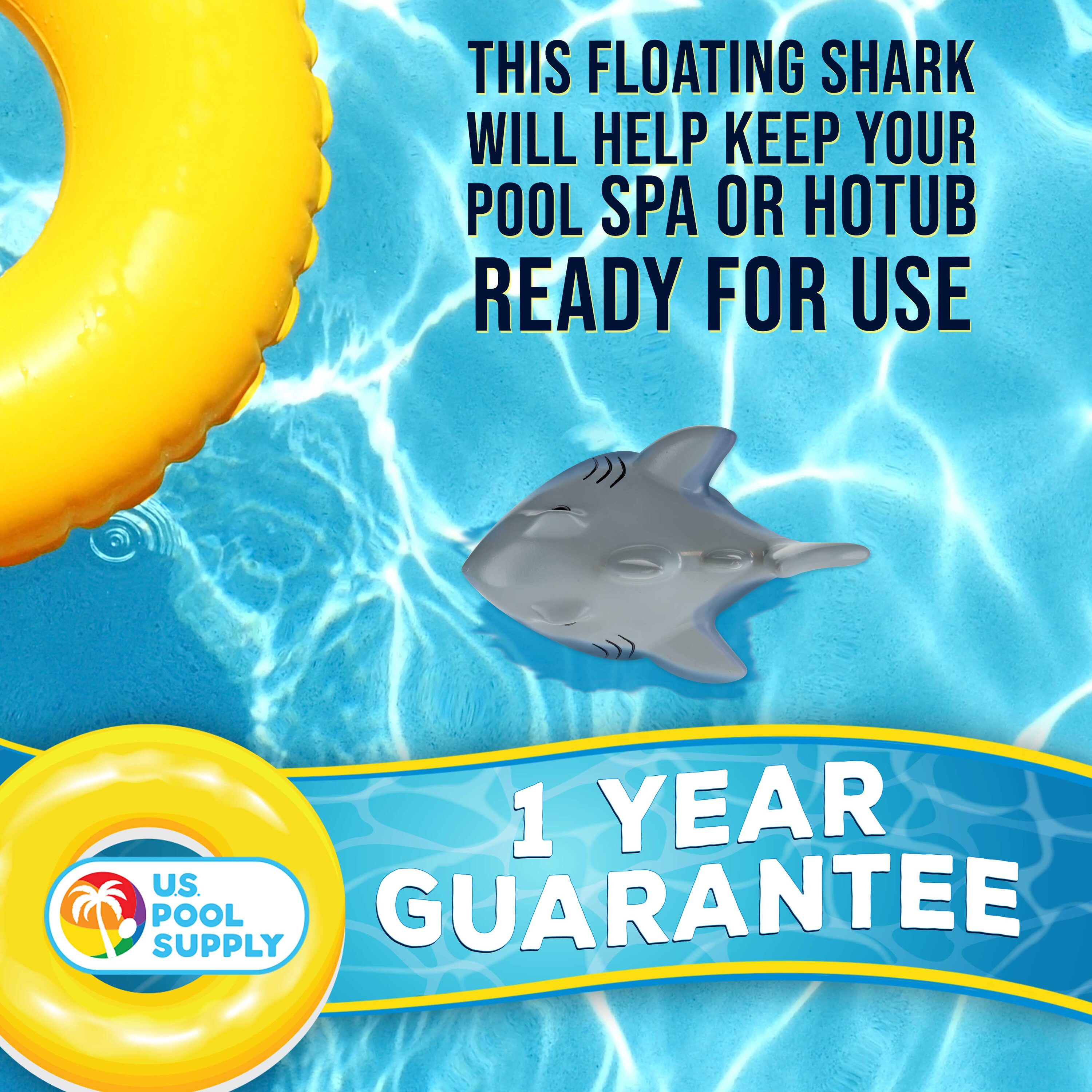 U.S. Pool Supply Open Jaws Great White Shark Floating Pool Chlorine ...