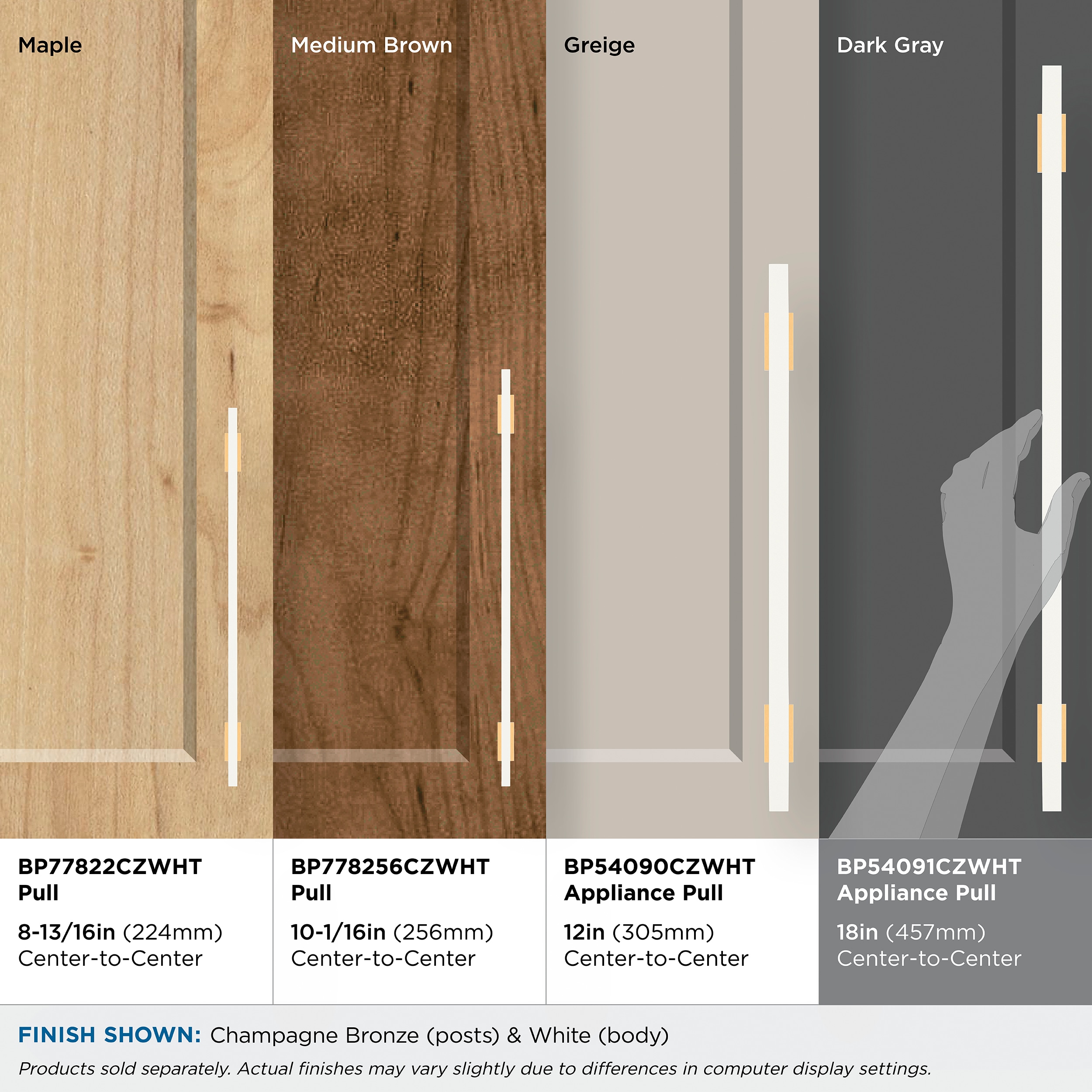 Amerock BP54091CZWHT Cabinet-Pulls - View #6