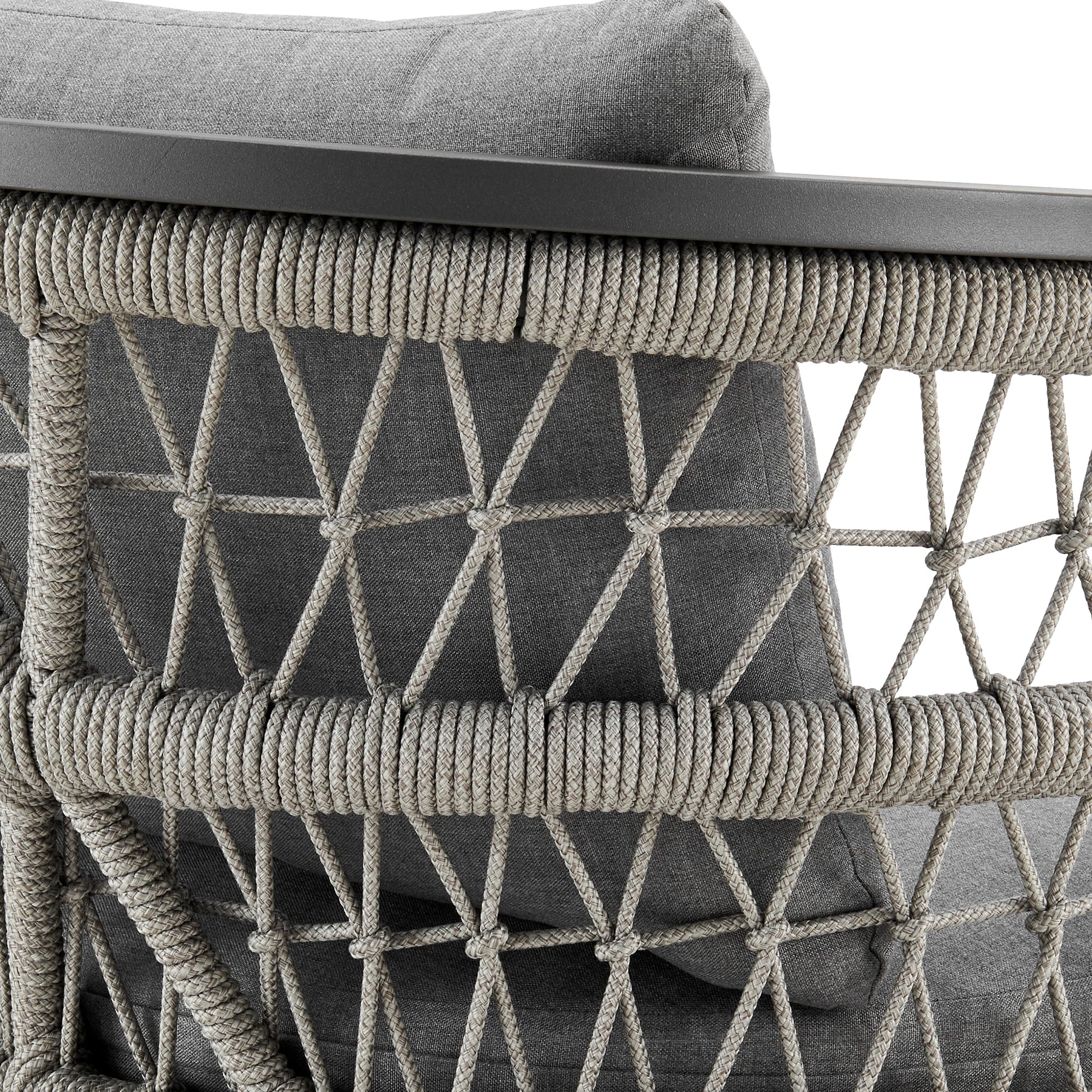 Zella Gray Aluminum Outdoor Dining Arm Chair with Cushions