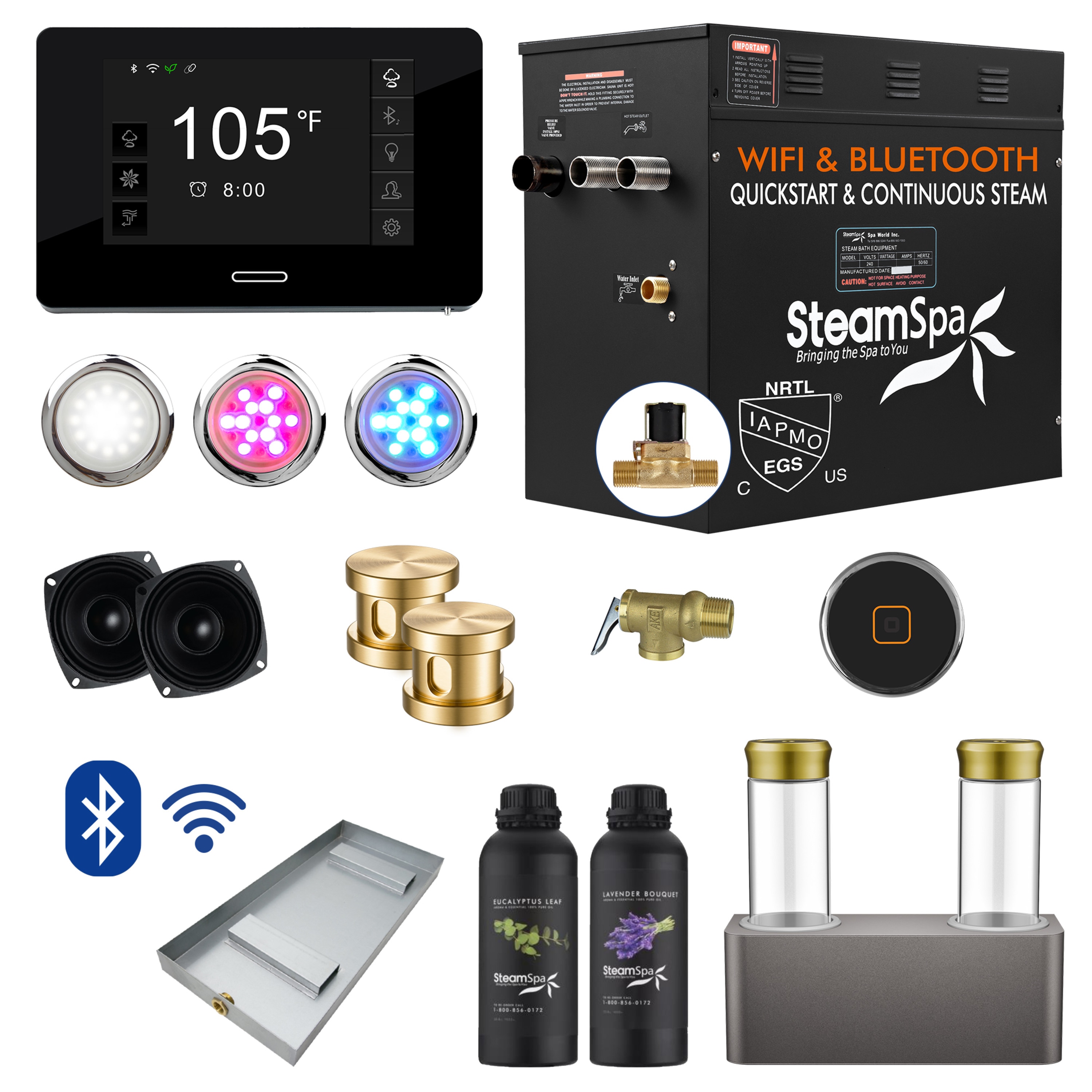 SteamSpa BKT1200GD-ADP Black Series 12000-Watt Gold Steam generator