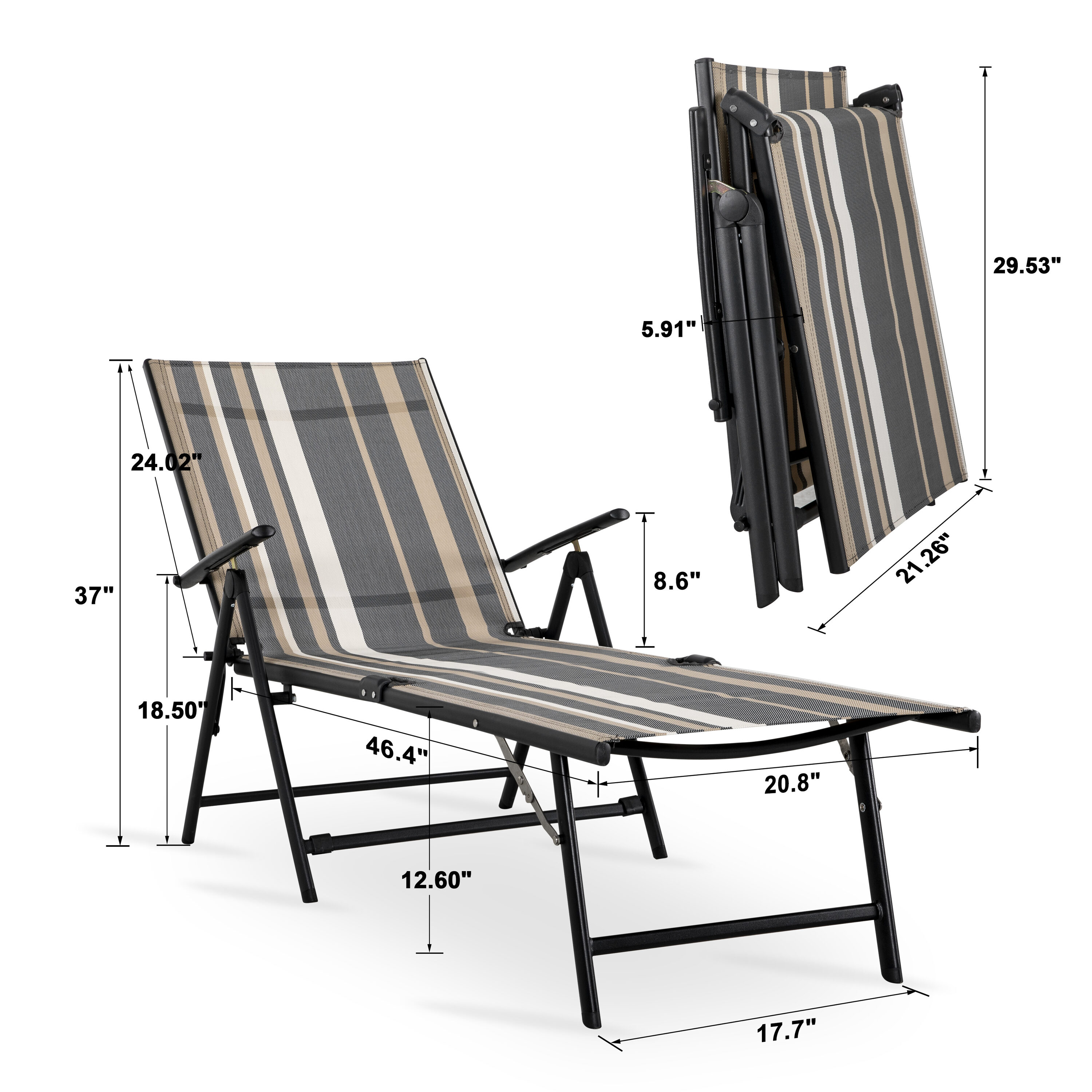 Mainstays fair park sling deals folding chaise lounge chair