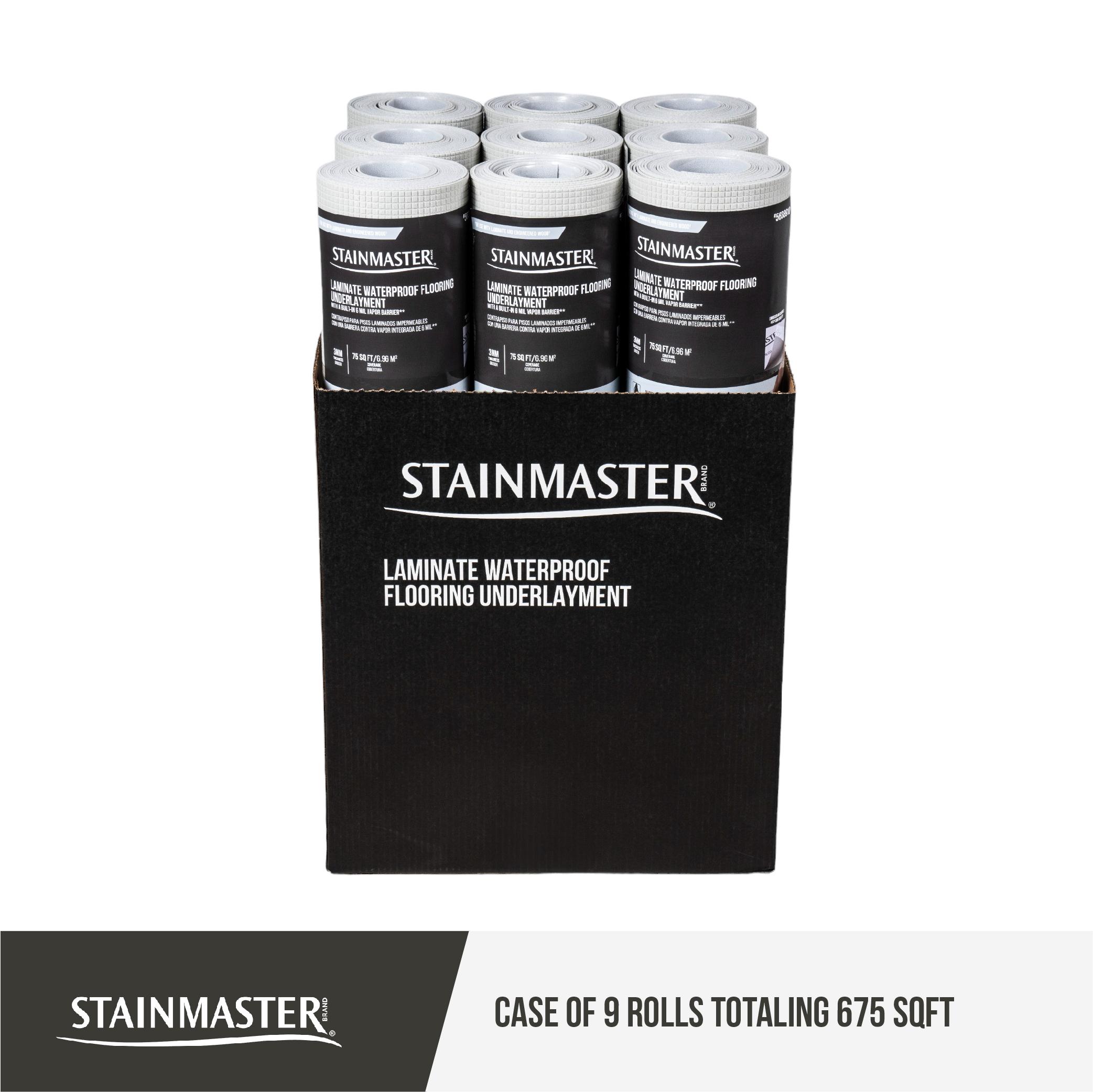 STAINMASTER Waterproof Laminate 3-ft W x 25-ft L x 3 -mils Premium Foam Moisture Resistant Flooring Underlayment For Use Under Laminate, Hardwood ( 75-sq ft / Roll ) #2200000438
