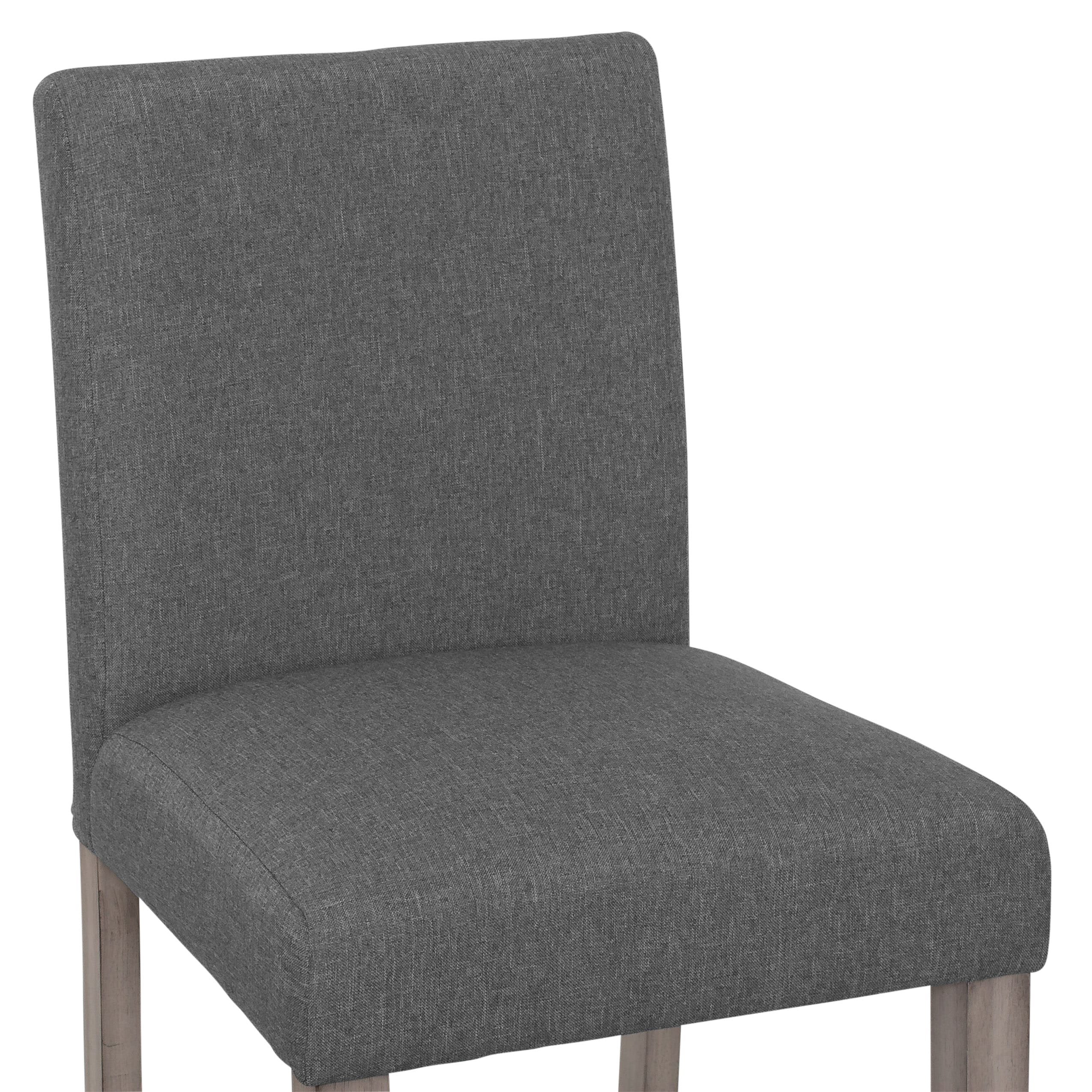 Laura Gray Fabric and Wood Counter Height Barstool with Steel Footrest
