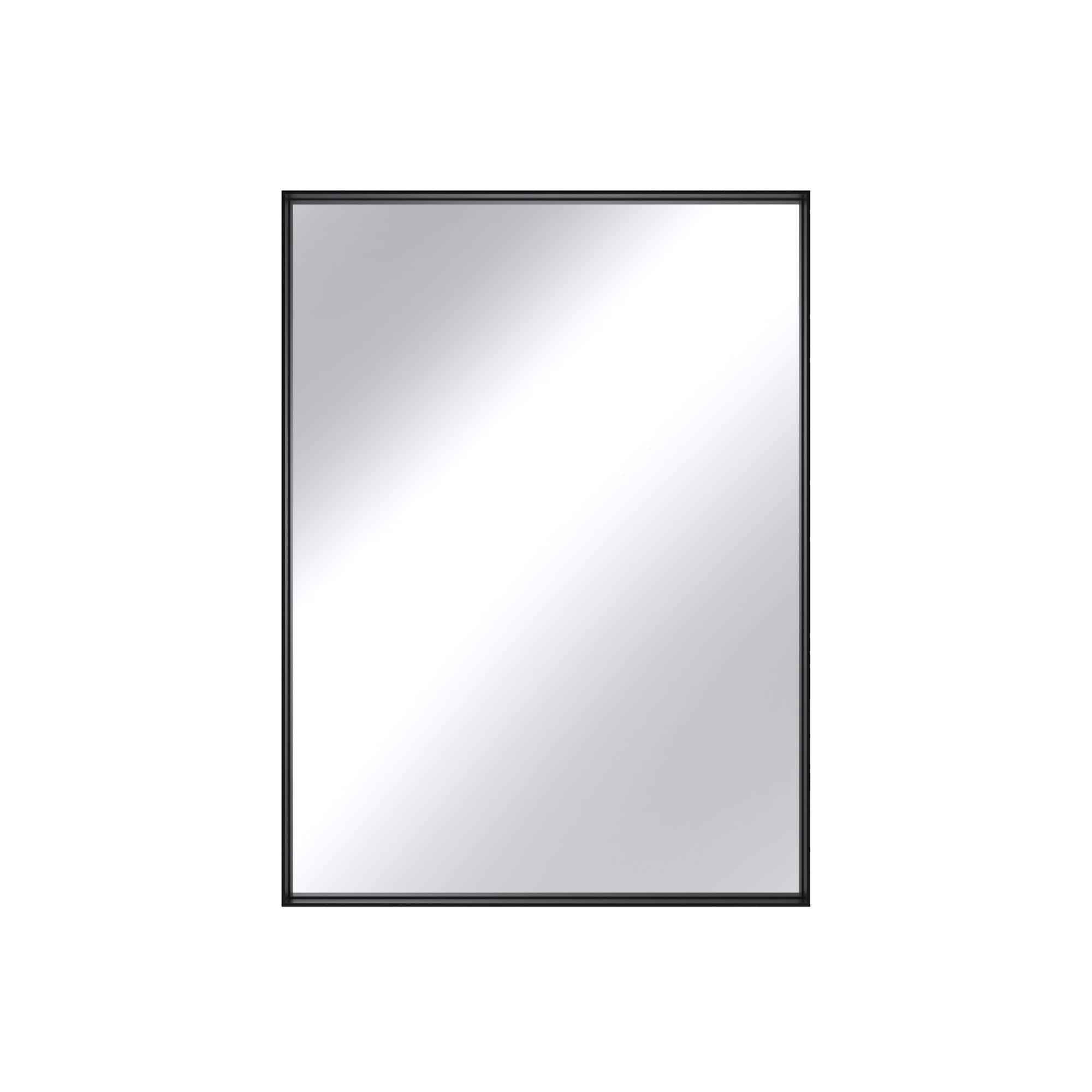 Boyel Living BLC-RA5676-B Matte Black Aluminum Alloy Frame Bathroom Mirror Without Lighting HorizontalVertical Use 22-in x 30-in