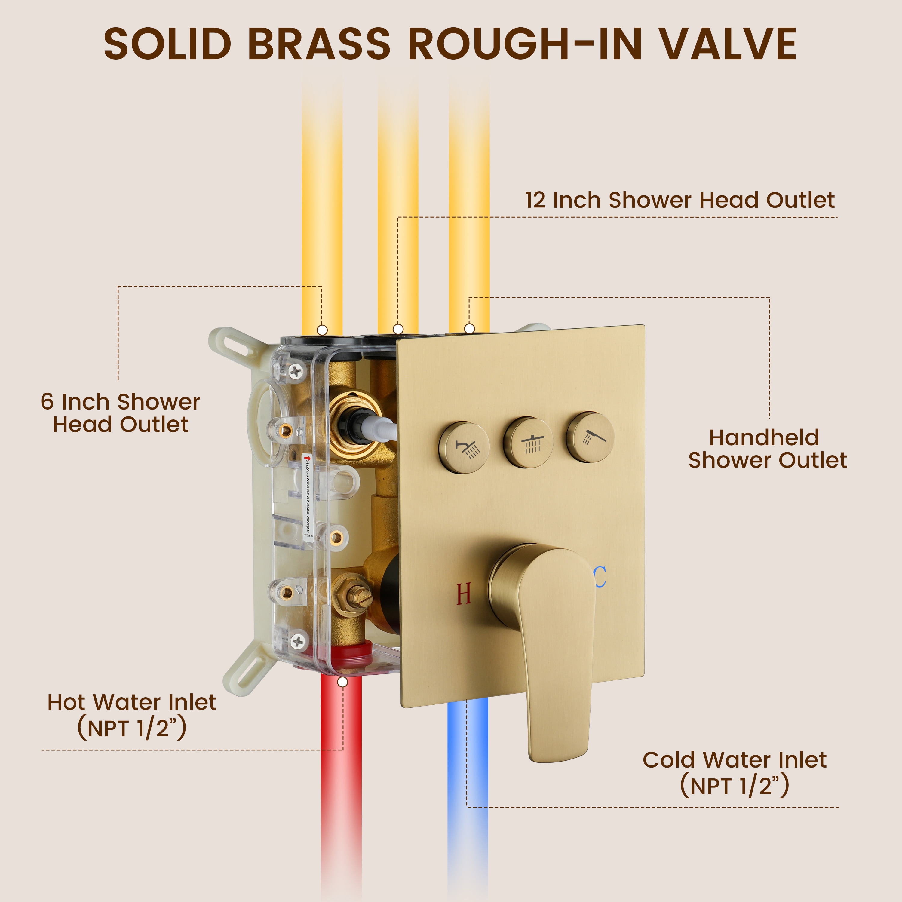 CASAINC CS3623-10MB Showerhead-Bar-Panels - View #6