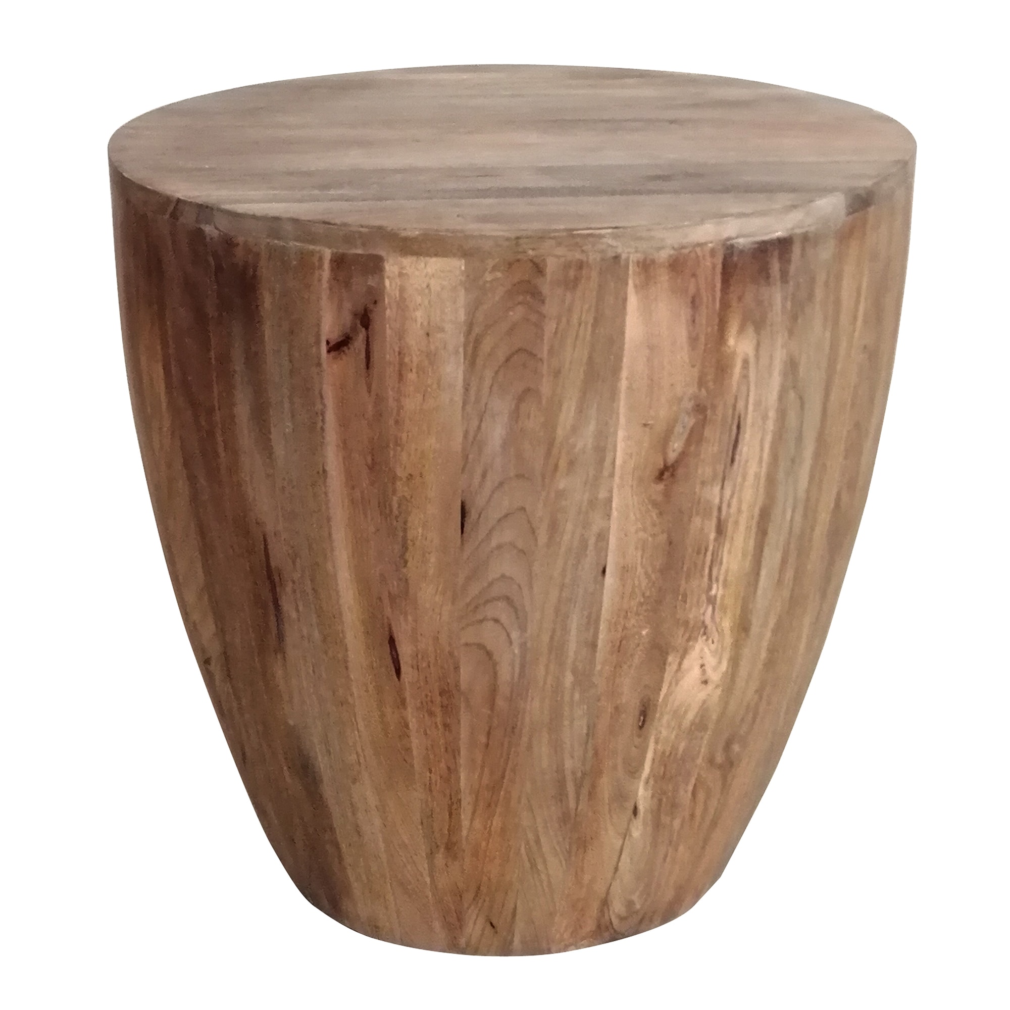 Benzara UPT-32183 21-in W x 23-in H Brown Wood Round End Table Fully Assembled