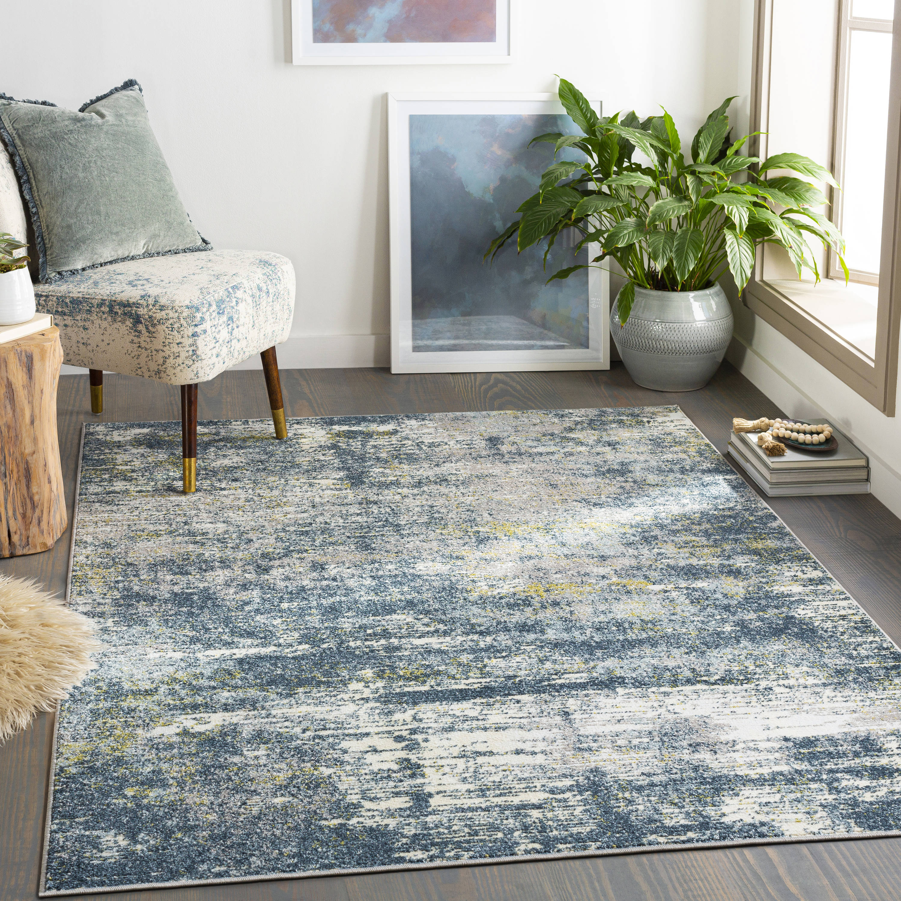 Surya NWM2326-710103 New Mexico 8 X 10 (ft) Blue/Gray Indoor Abstract Area Rug