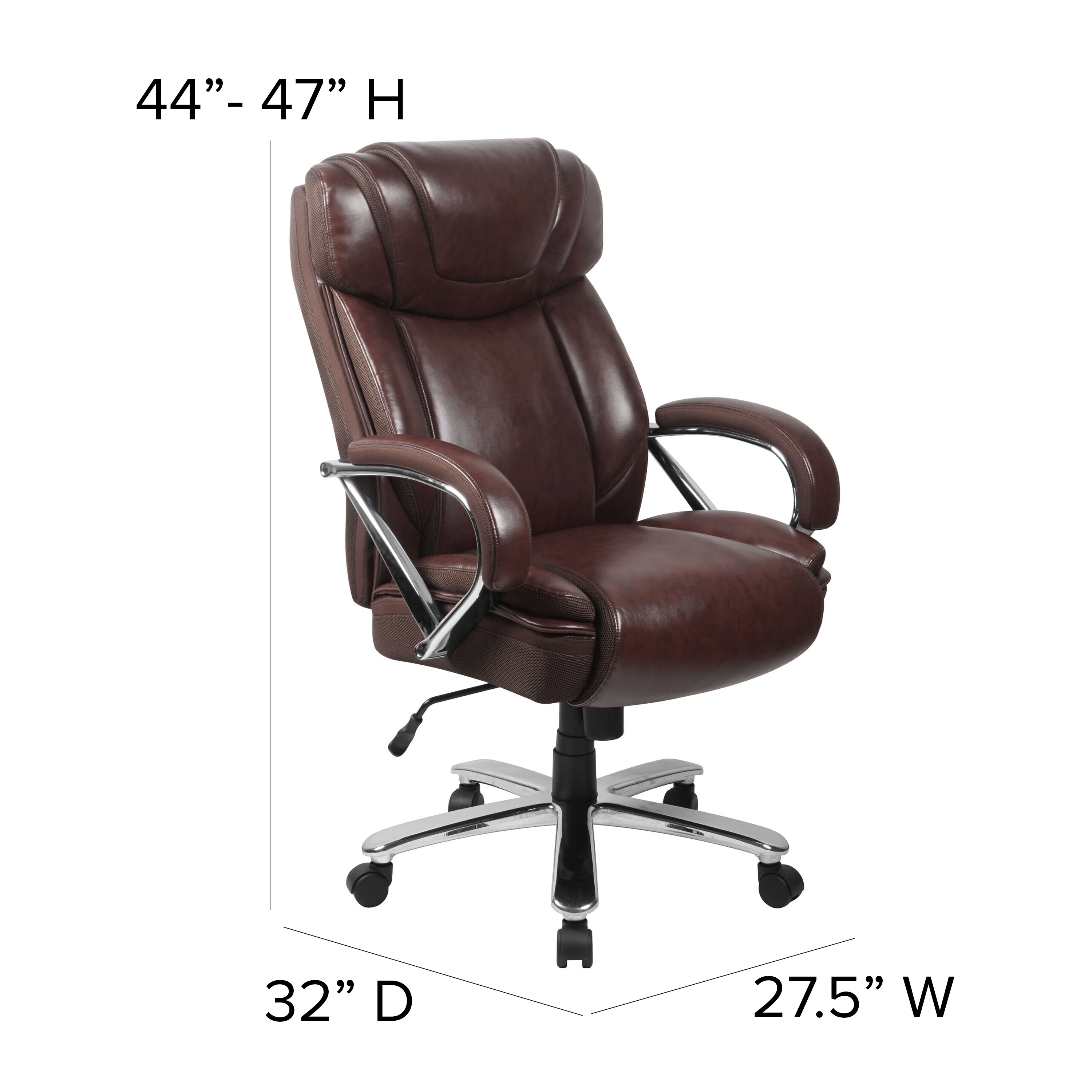 Flash Furniture Brown Contemporary Adjustable Height Swivel Faux