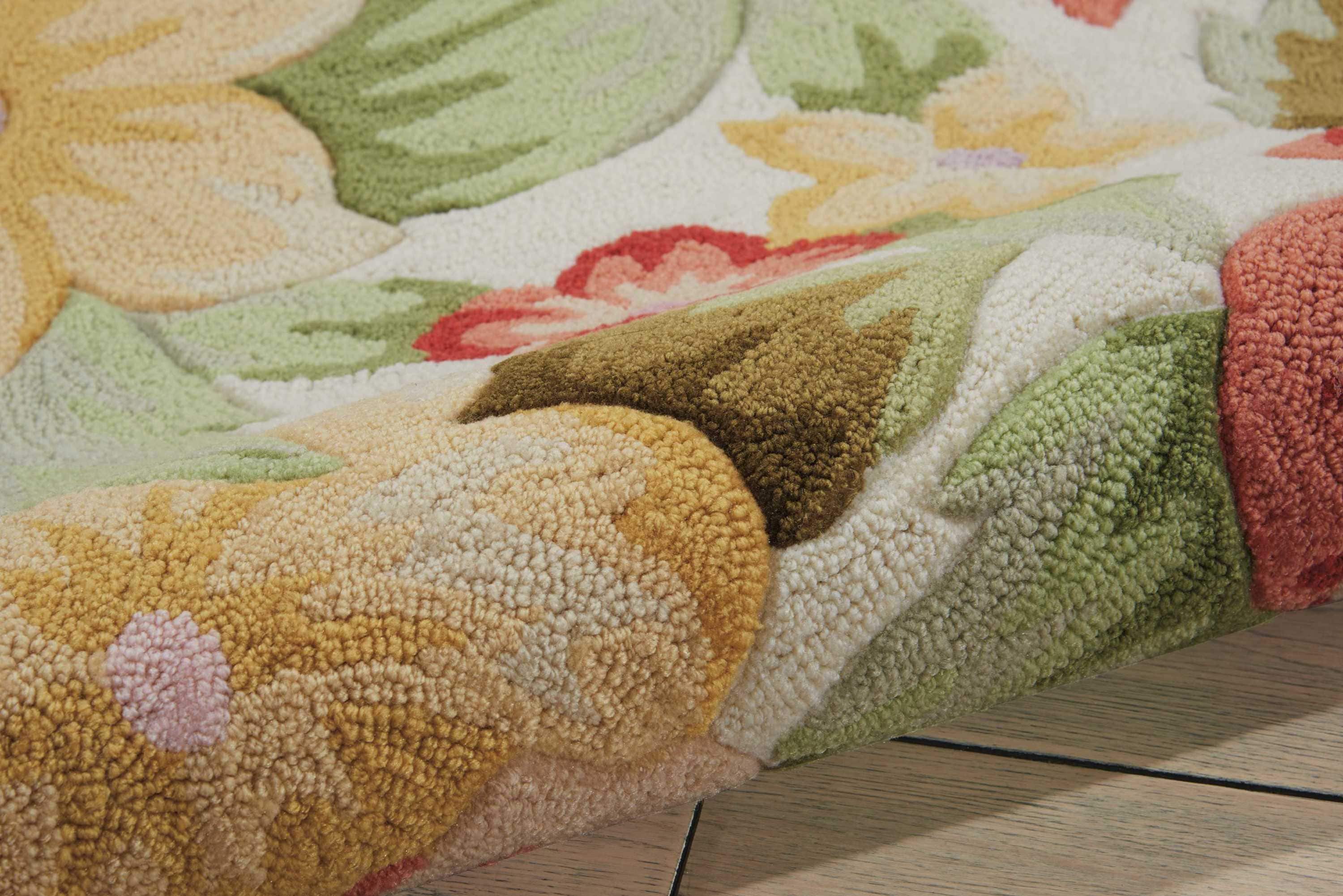 Handmade Cream Rectangular Easy-Care Synthetic Rug