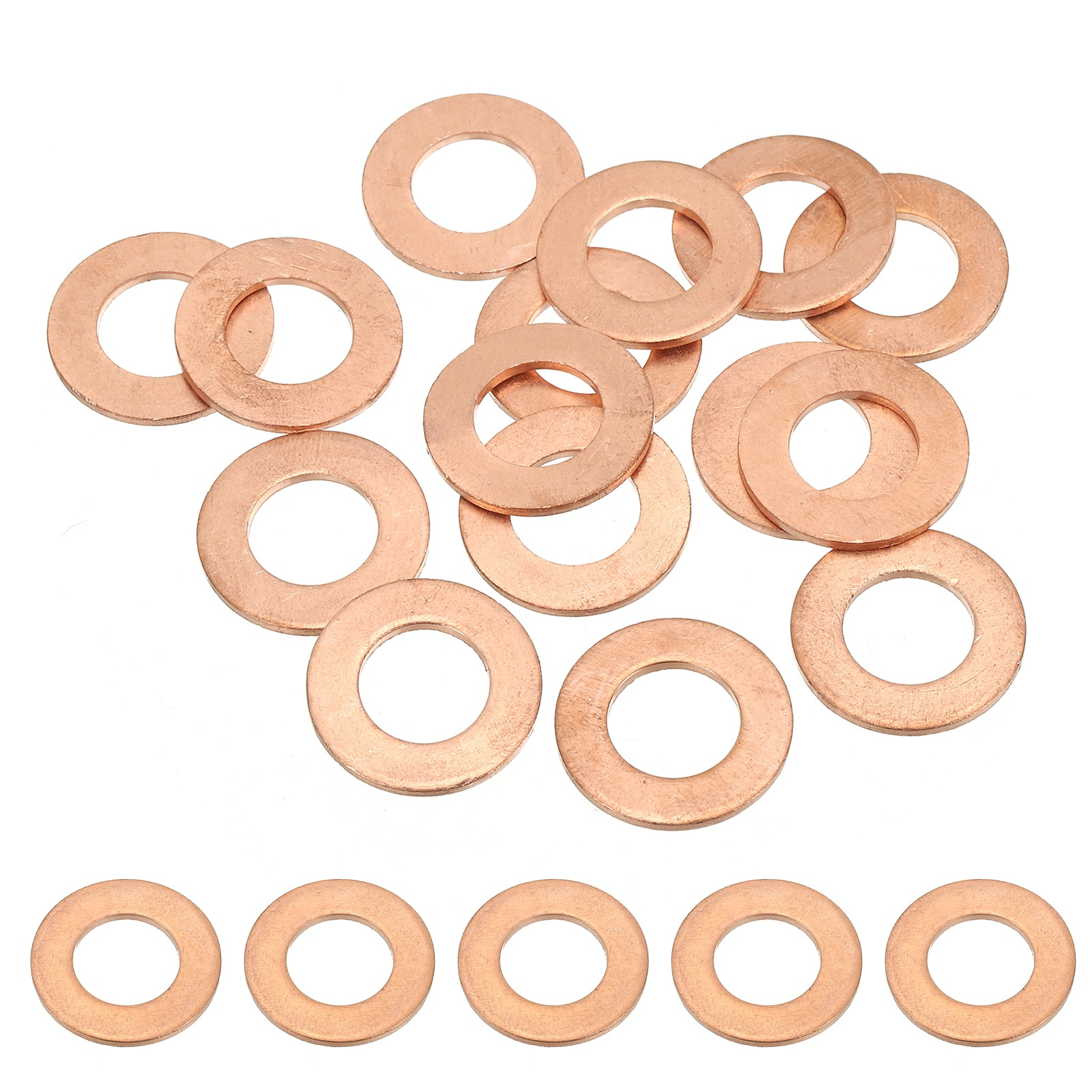 PATIKIL M12 Copper Washer Sealing Ring 15pcs 12mm ID 22mm OD 1.5mm Thickness Metric Flat Sealing Gasket Crush Washer for Screws Bolt Sump Plugs Oil Drain