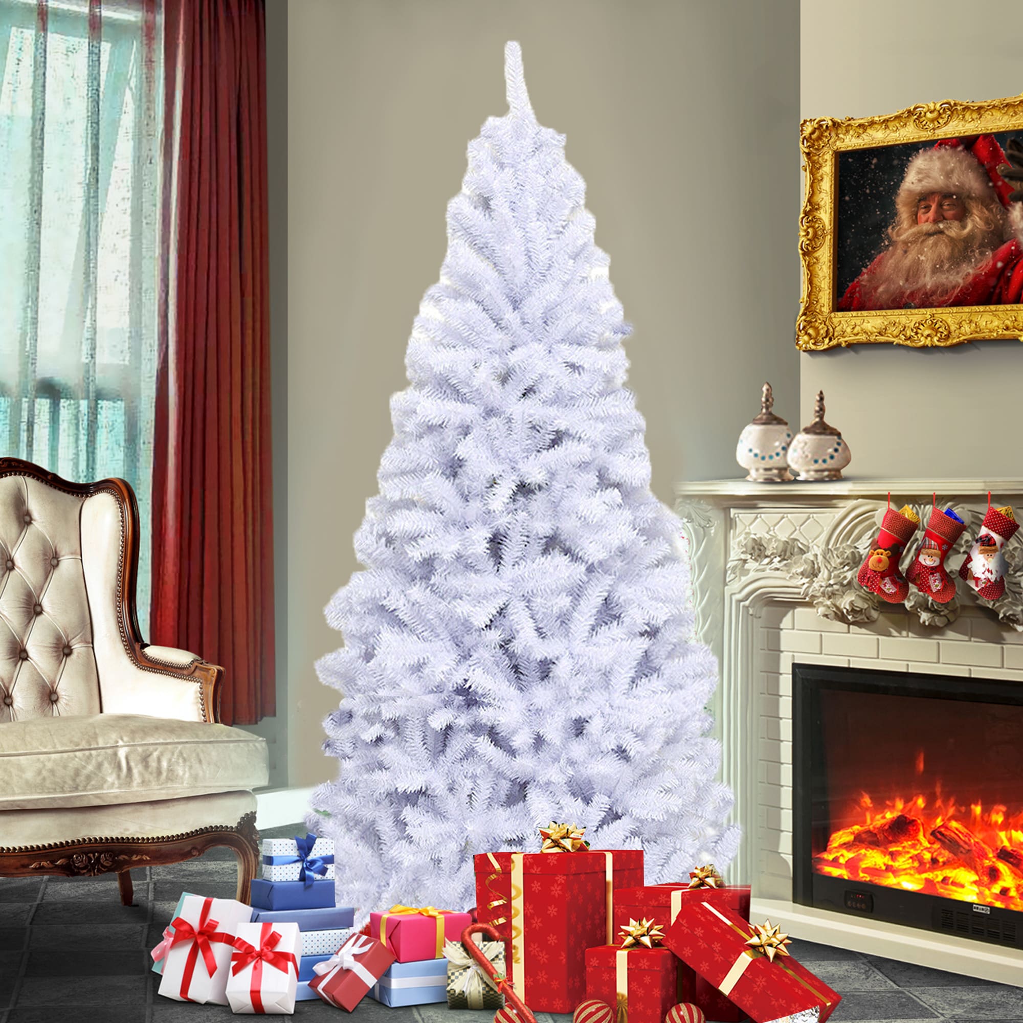 WELLFOR 6-ft White Artificial Christmas Tree CM-HWY-22100 at Lowes.com