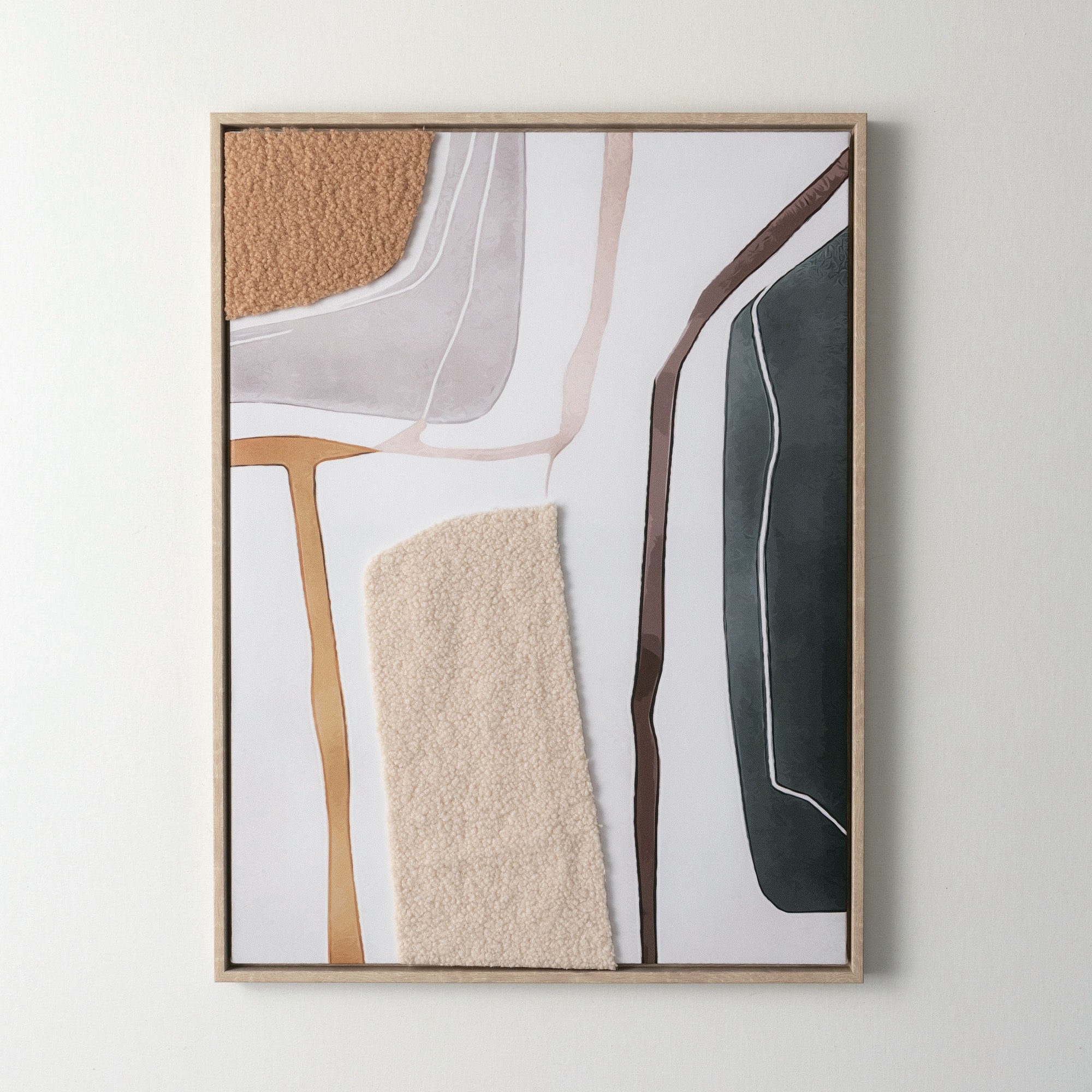 Sullivans N3173  Fiber Abstract Textural Wall Decor 23.5" Multicolor Brown Wood Framed 23.5-Inches H x 17.75-Inches W Abstract Canvas Painting