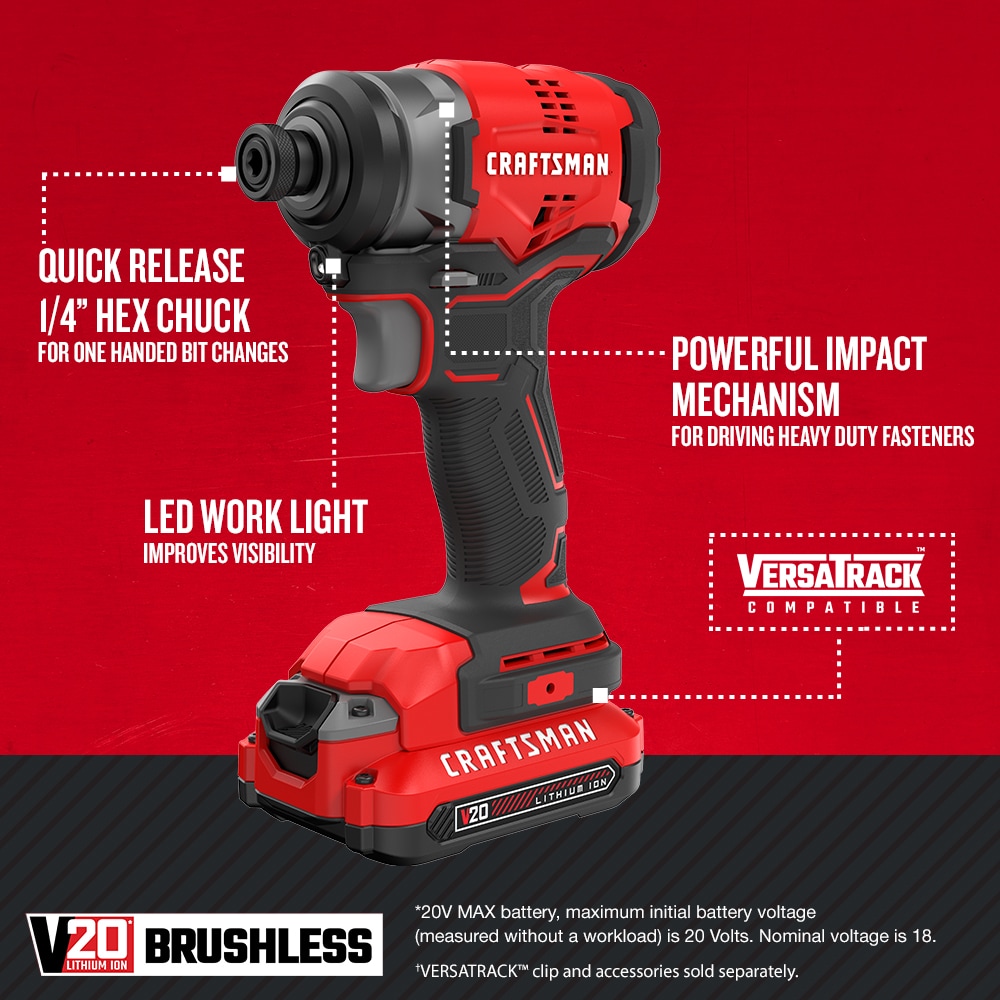 V20* Brushless RP 1/2” Drive High Torque Impact Wrench with Hog Ring A