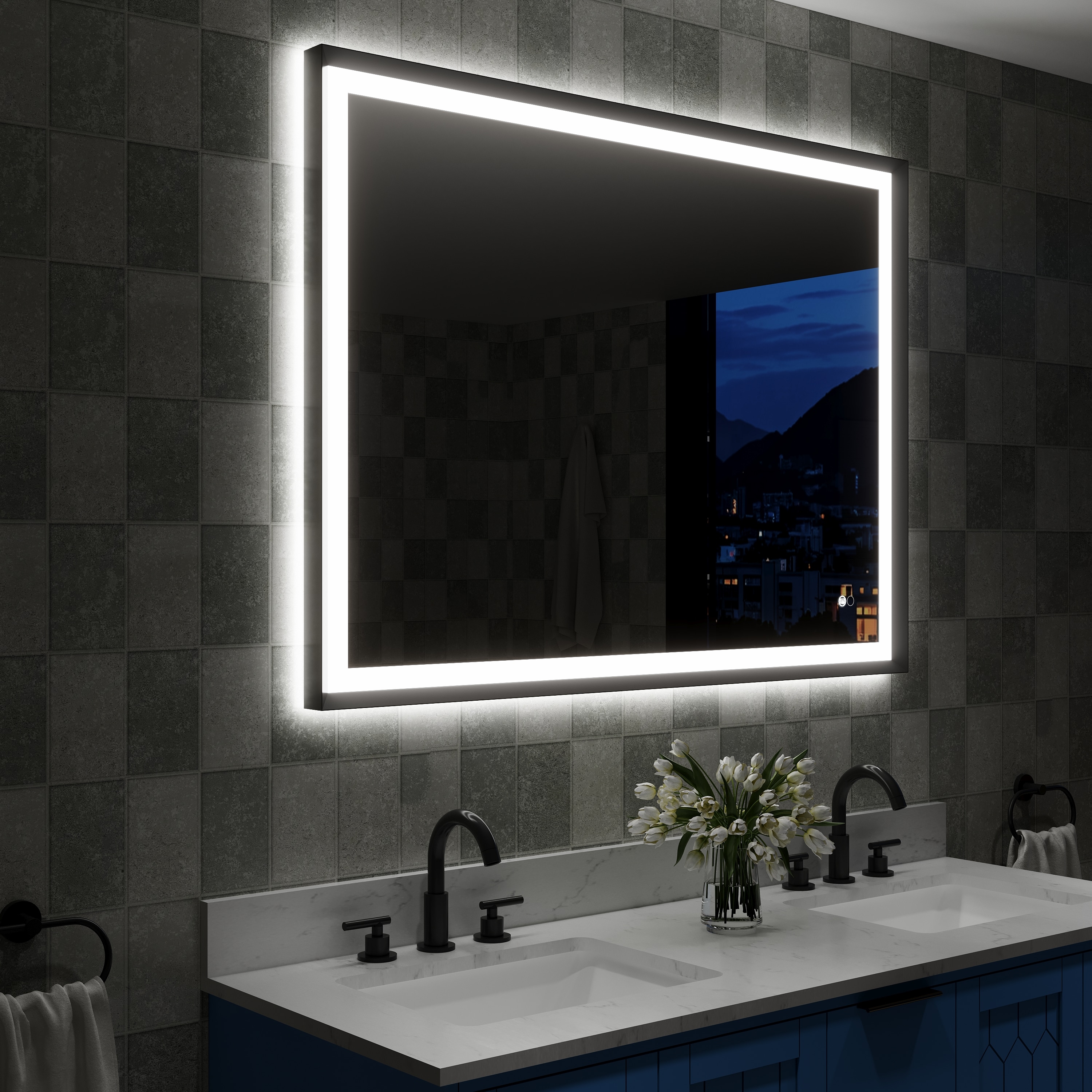 CALVON CLW64836MB Framed-Bath-Mirrors - View #2