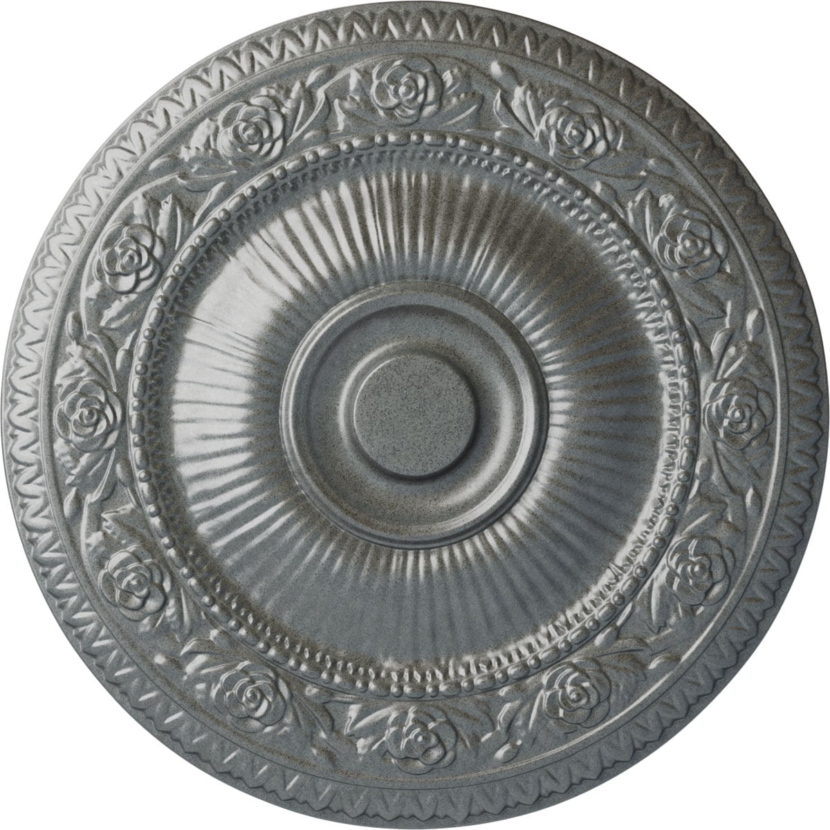 Ekena Millwork CM24NAPLS Neuveau 24.25-in W x 24.25-in L Painted Platinum Polyurethane Whole Ceiling Medallion