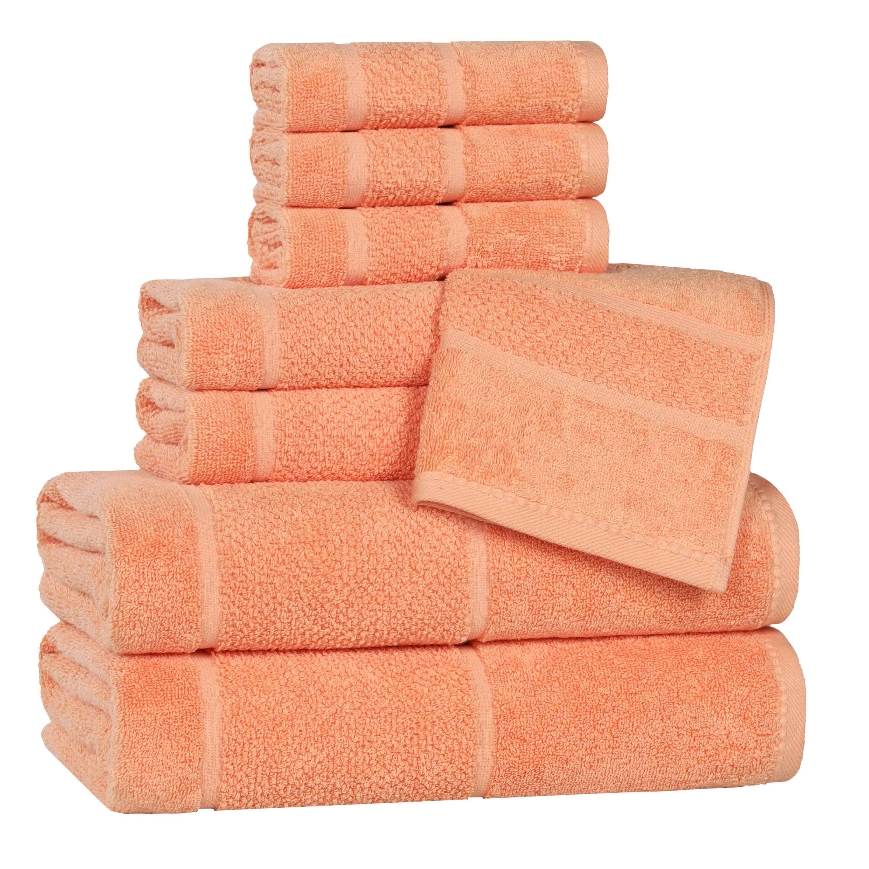 Slickblue Cotton Viscose Blend Quick Dry Bath Towel Set with Hanging Loop for Apartment Dorm Vacation Home Multiple Color and Size Options