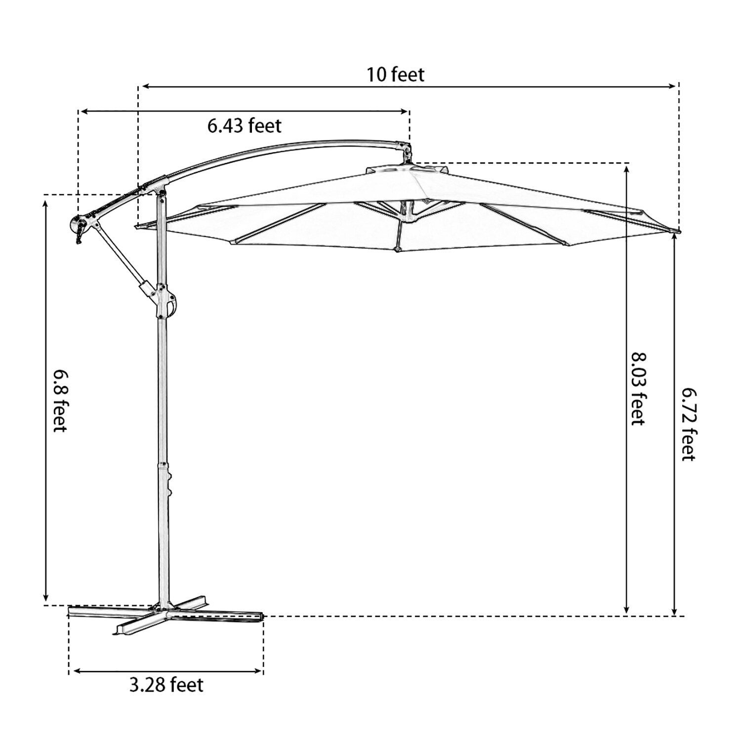 JEAREY 10-ft Solid Color Crank Offset Patio Umbrella in the Patio ...