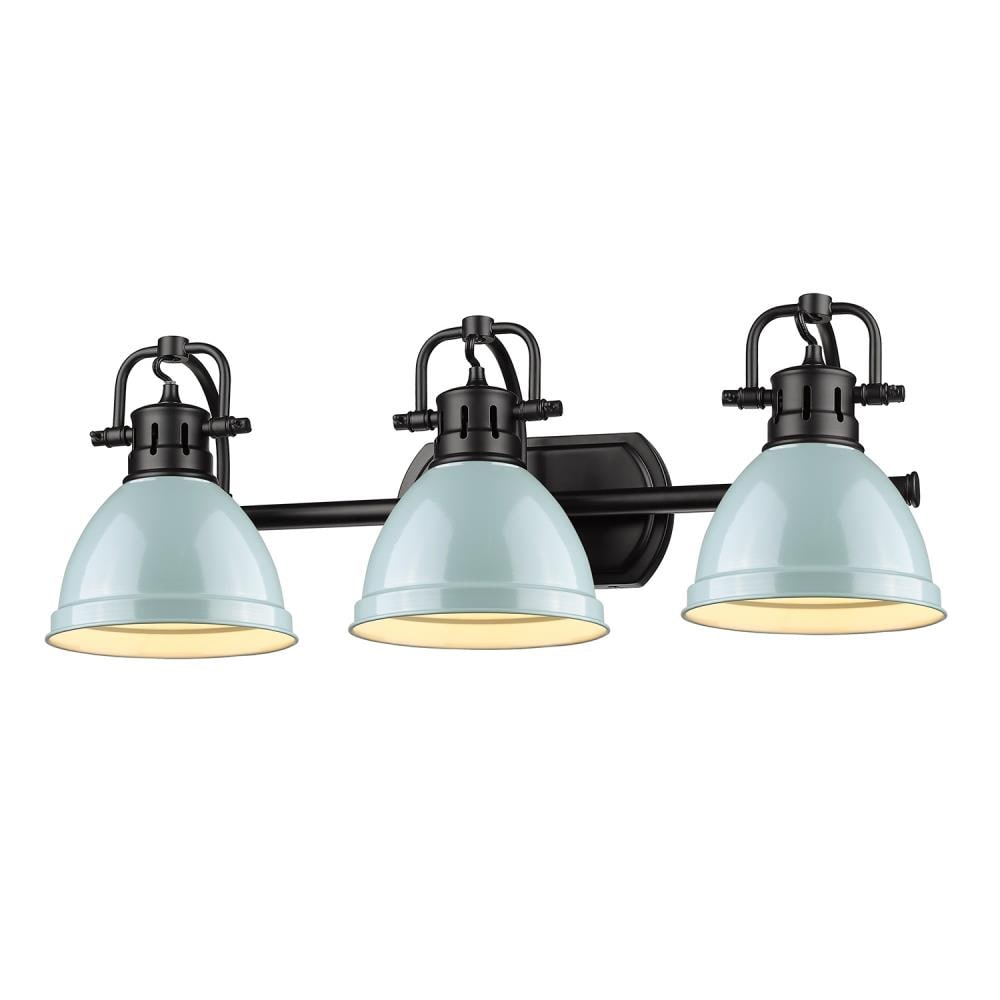 Golden Lighting 3602-BA3 BLK-SF Duncan 24.5-in 3 -Light Matte Black Transitional Vanity light