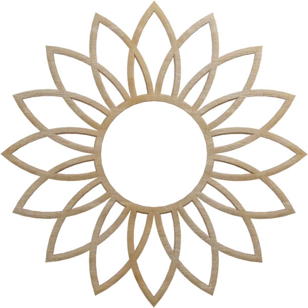 Ekena Millwork CMWP16X16X0375DAHI Daisy Fretwork 16-in W x 16-in L Contemporary Hickory Wood Whole Ceiling Medallion