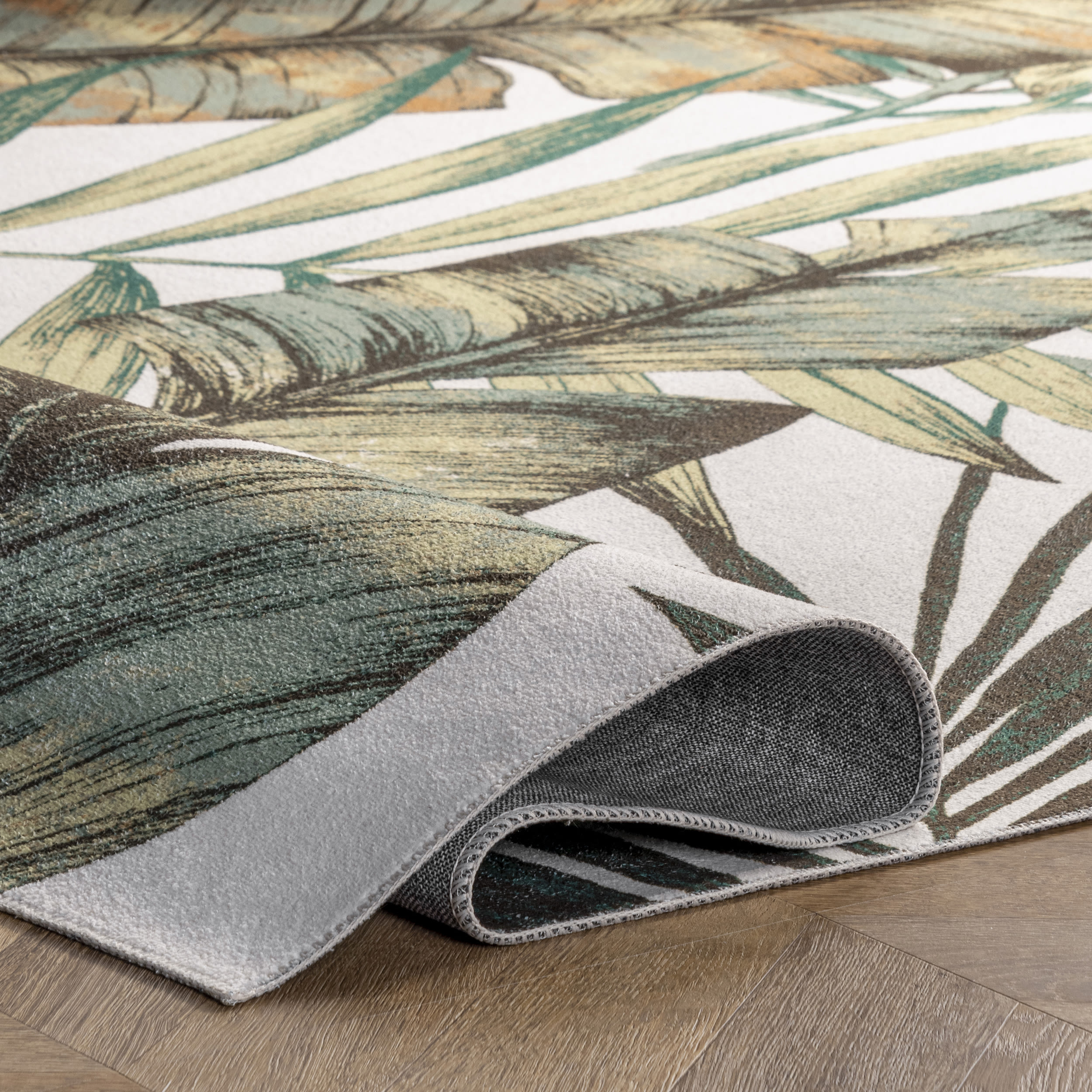 Eco-Friendly Olive Leaf 6' x 9' Synthetic Reversible Area Rug