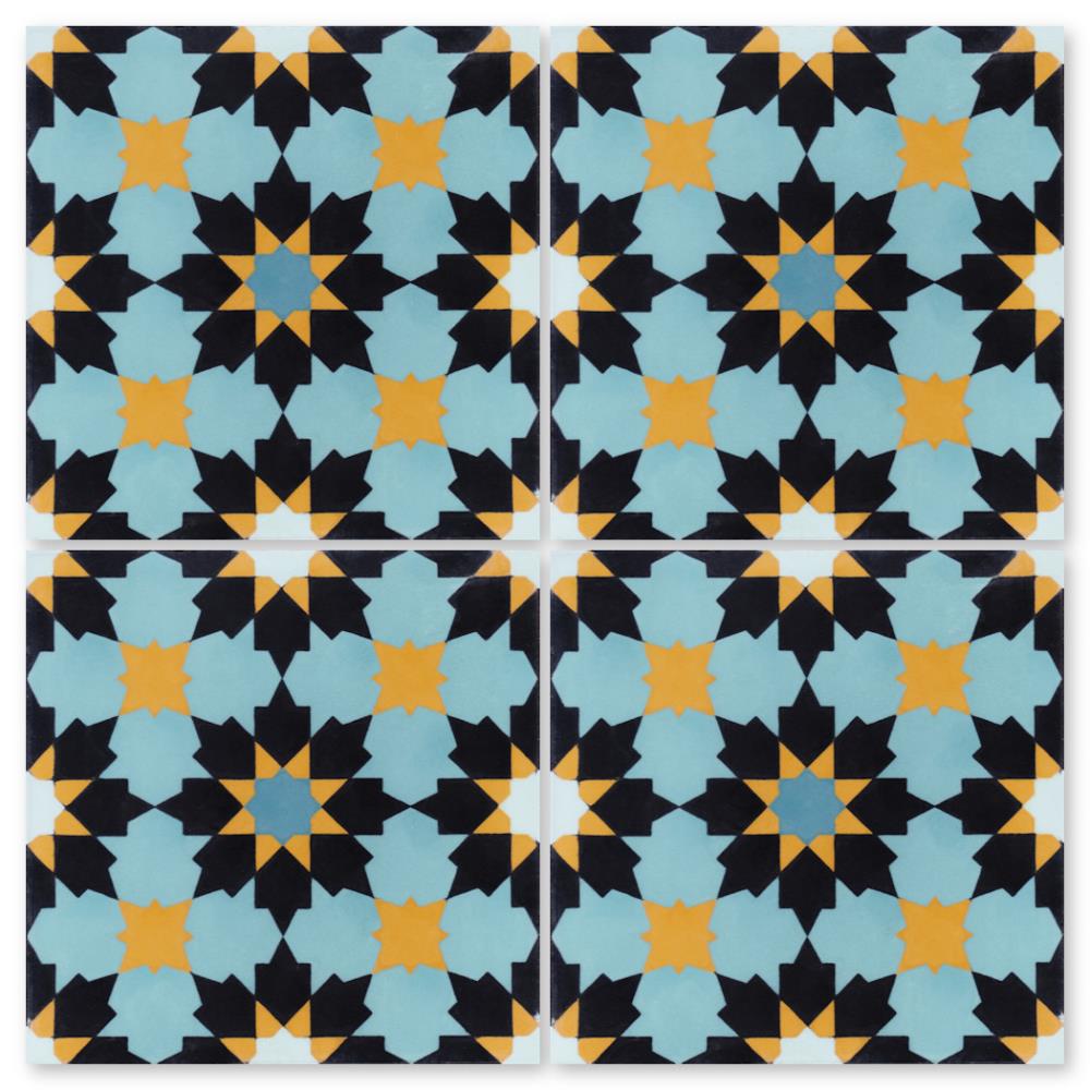 Villa Lagoon Tile LS-CASA1-S1-P16 Casablanca Primero 8-in x 8-in Unglazed Cement Patterned Floor and Wall Tile (6.8889-sq. ft/ Carton)