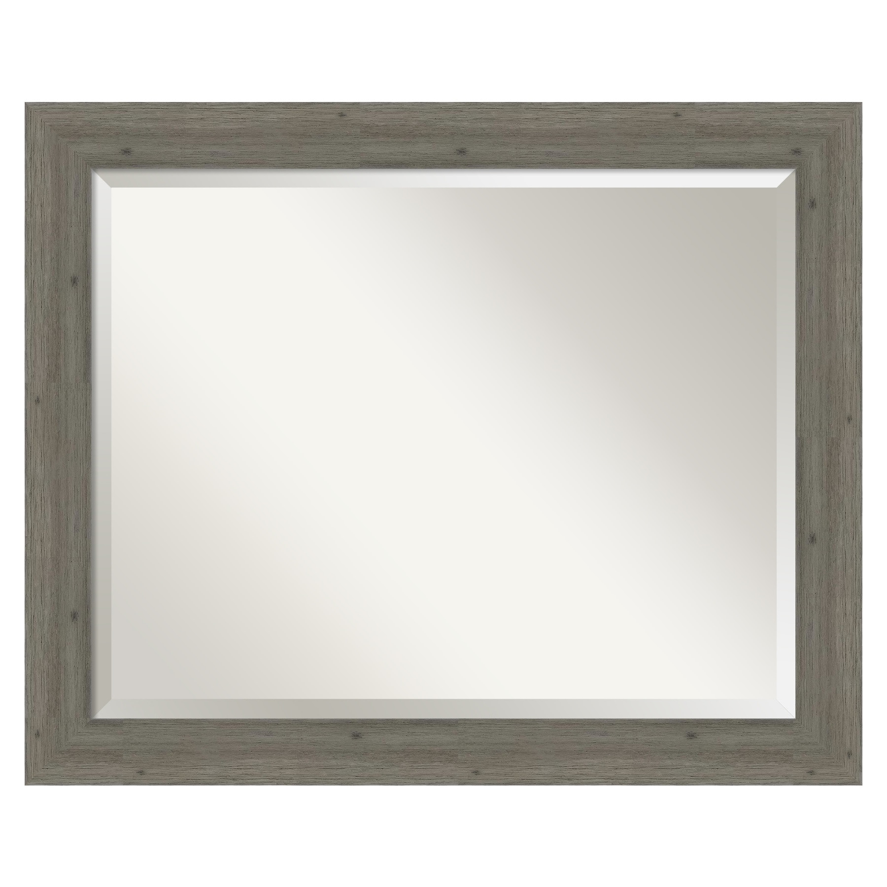 Amanti Art DSW4094371 Fencepost 32.5-in x 26.5-in Framed Rectangle Bathroom Vanity Mirror ( Distressed Grey )
