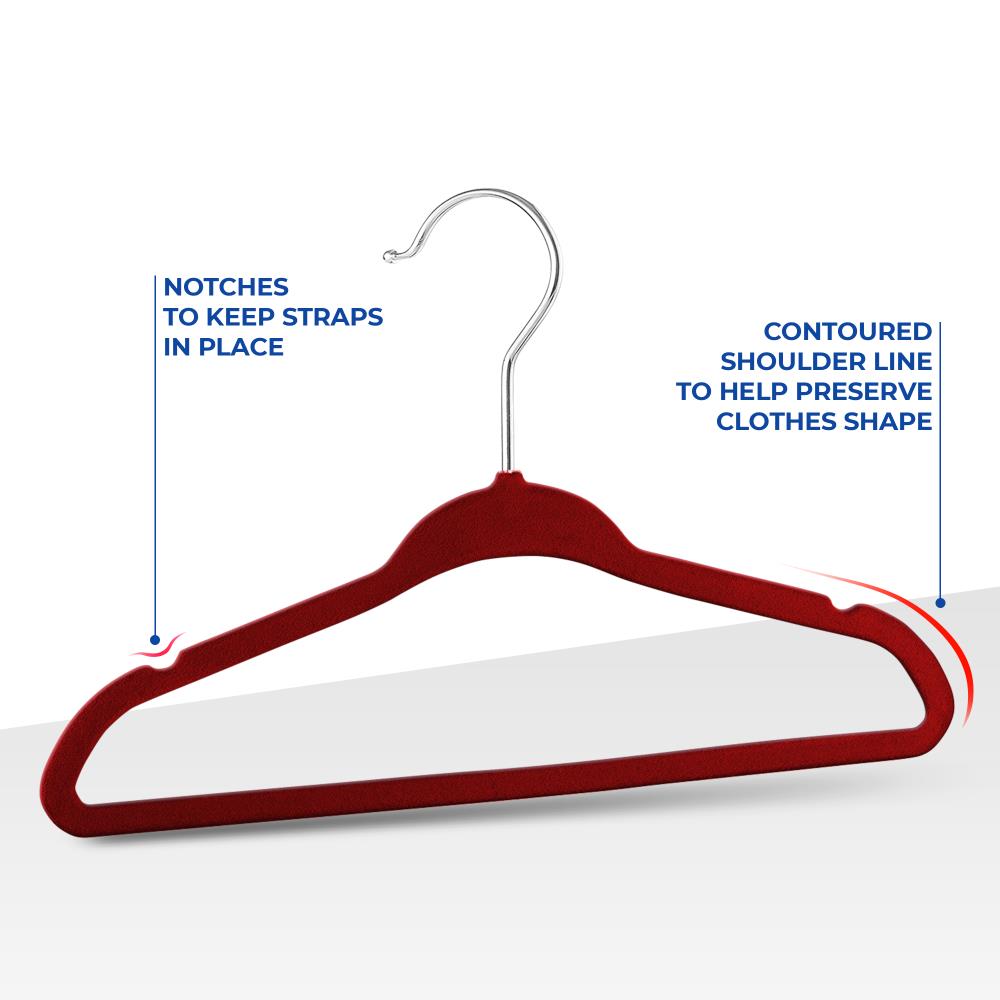 Osto Premium Velvet Hangers For Kids, Pack Of 50 Non-slip Clothes