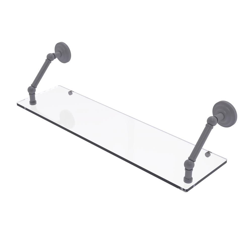 Allied Brass PQN-1-30-GYM Prestige Que New Matte Gray Wall mount Bathroom Shelf ( 30-in x 8-in x 8-in )