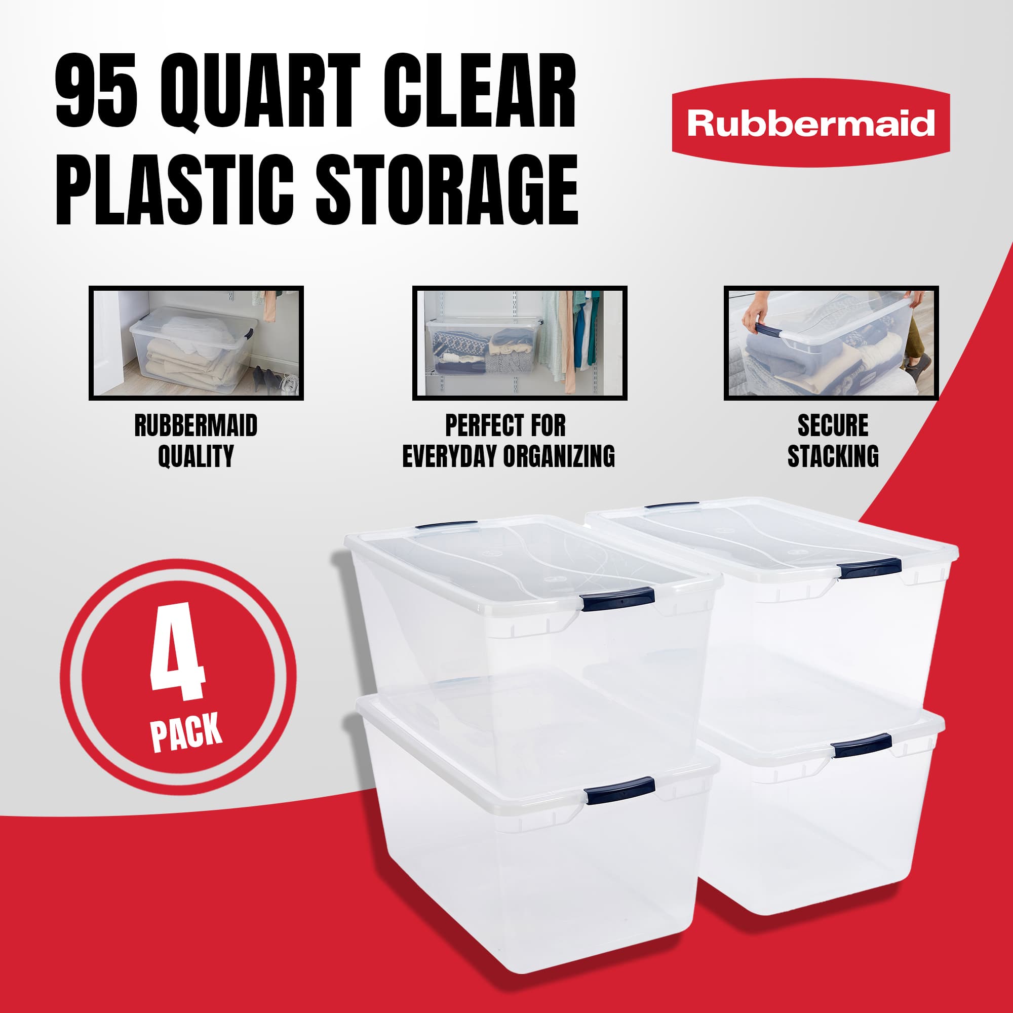 Rubbermaid 180297 Plastic-Storage-Totes - View #3