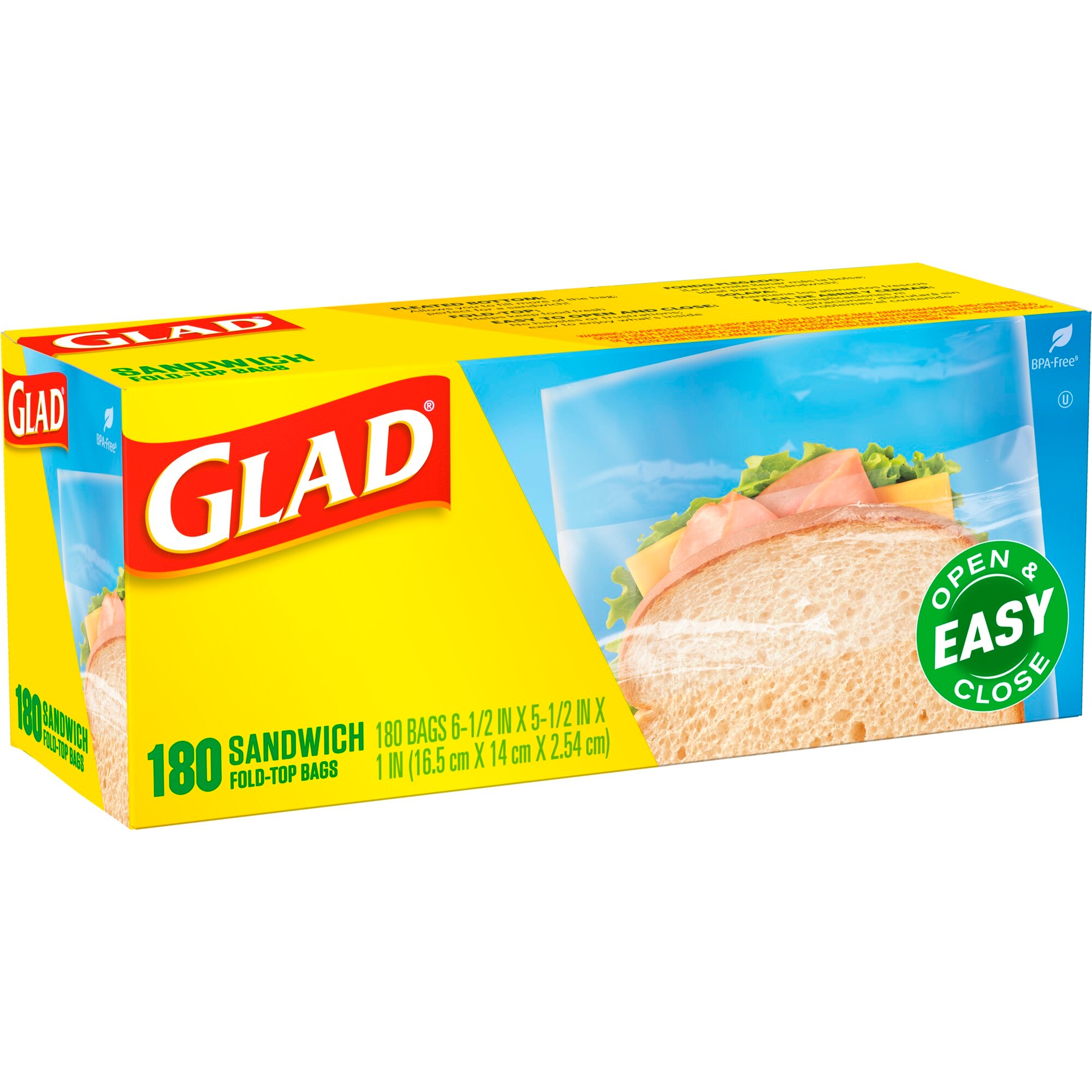 Glad Zipper Sandwich Bags With Zipper 100 Bags