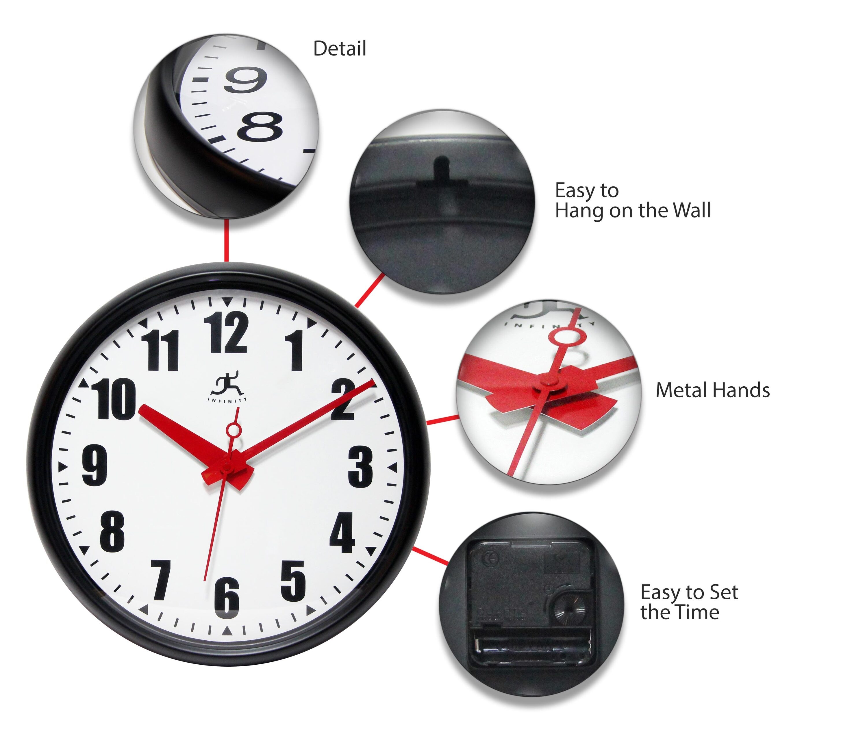 Infinity Instruments 14724BK-3733 Indoor-Outdoor-Clocks - View #4