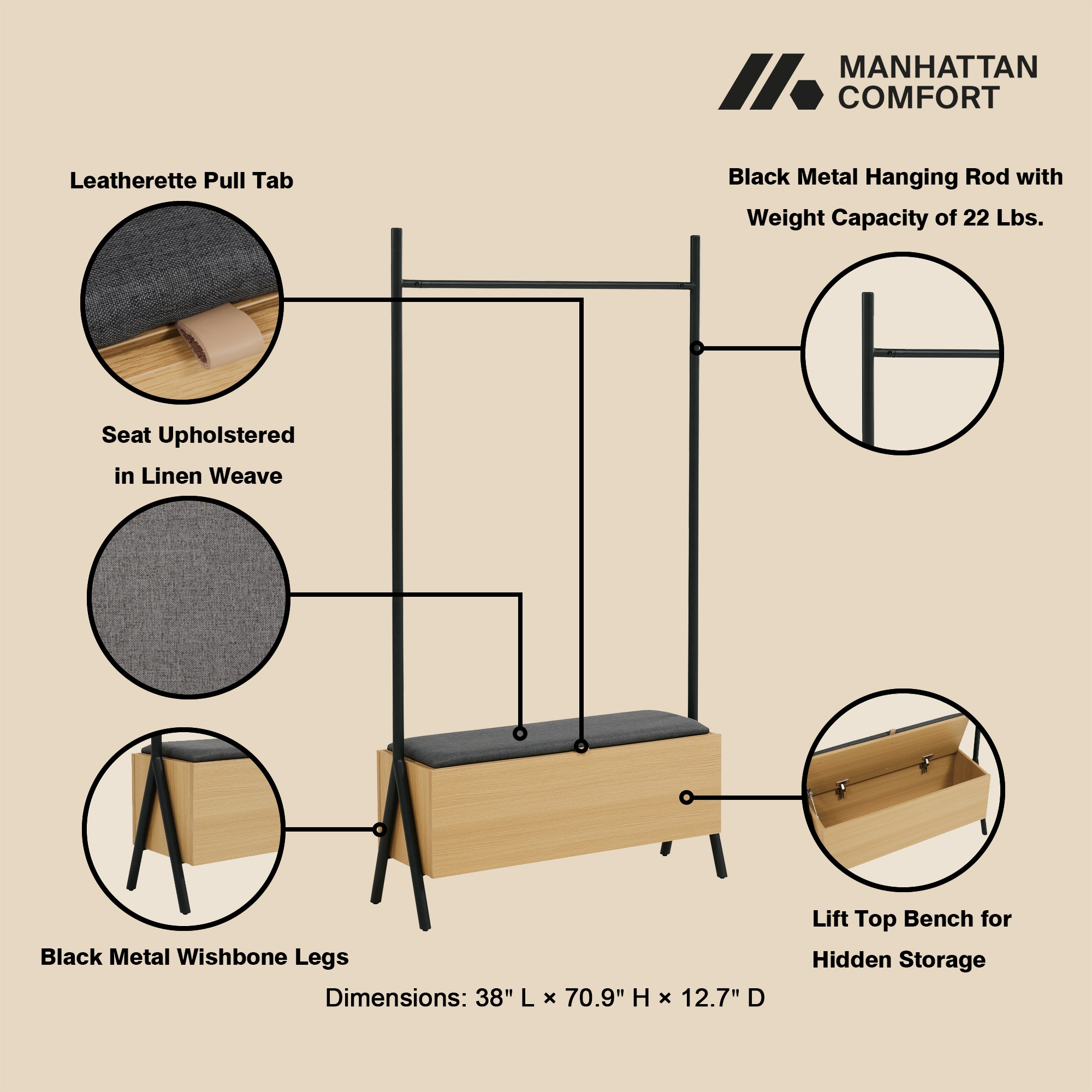 Manhattan Comfort WC004-NA Garment-Racks - View #4