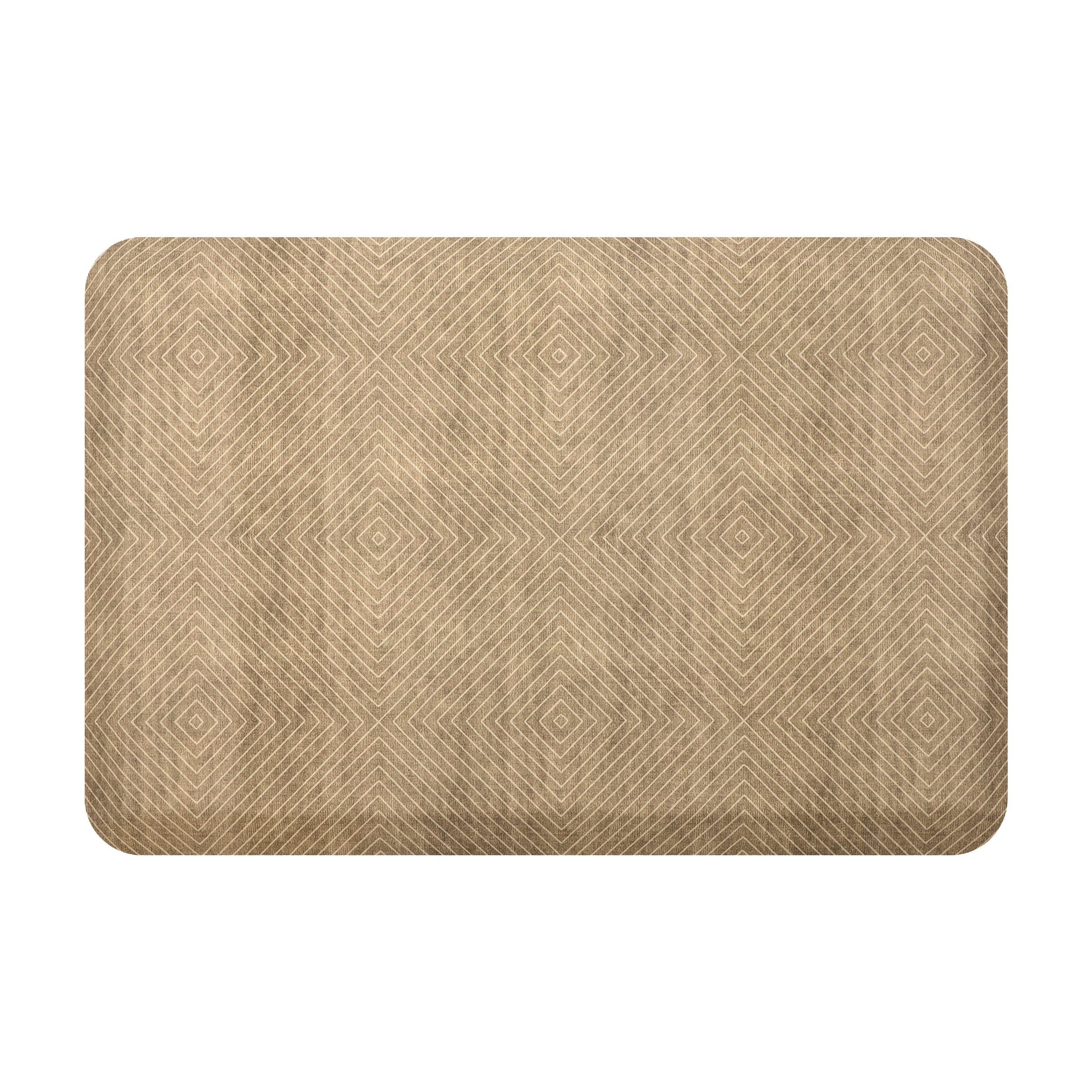 Bungalow Flooring 20958017203107 2-ft x 3-ft Beige Polyester Rectangular Indoor Decorative Anti-fatigue mat