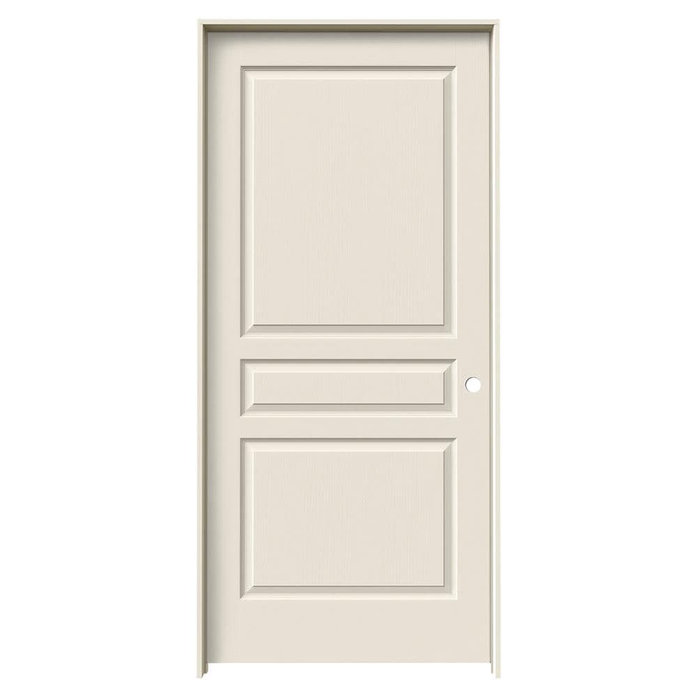 JELD-WEN LOWOLJW136400310 Avalon 36-in x 80-in 3-panel Square Solid Core Primed Molded Composite Left Hand Prehung Interior Door